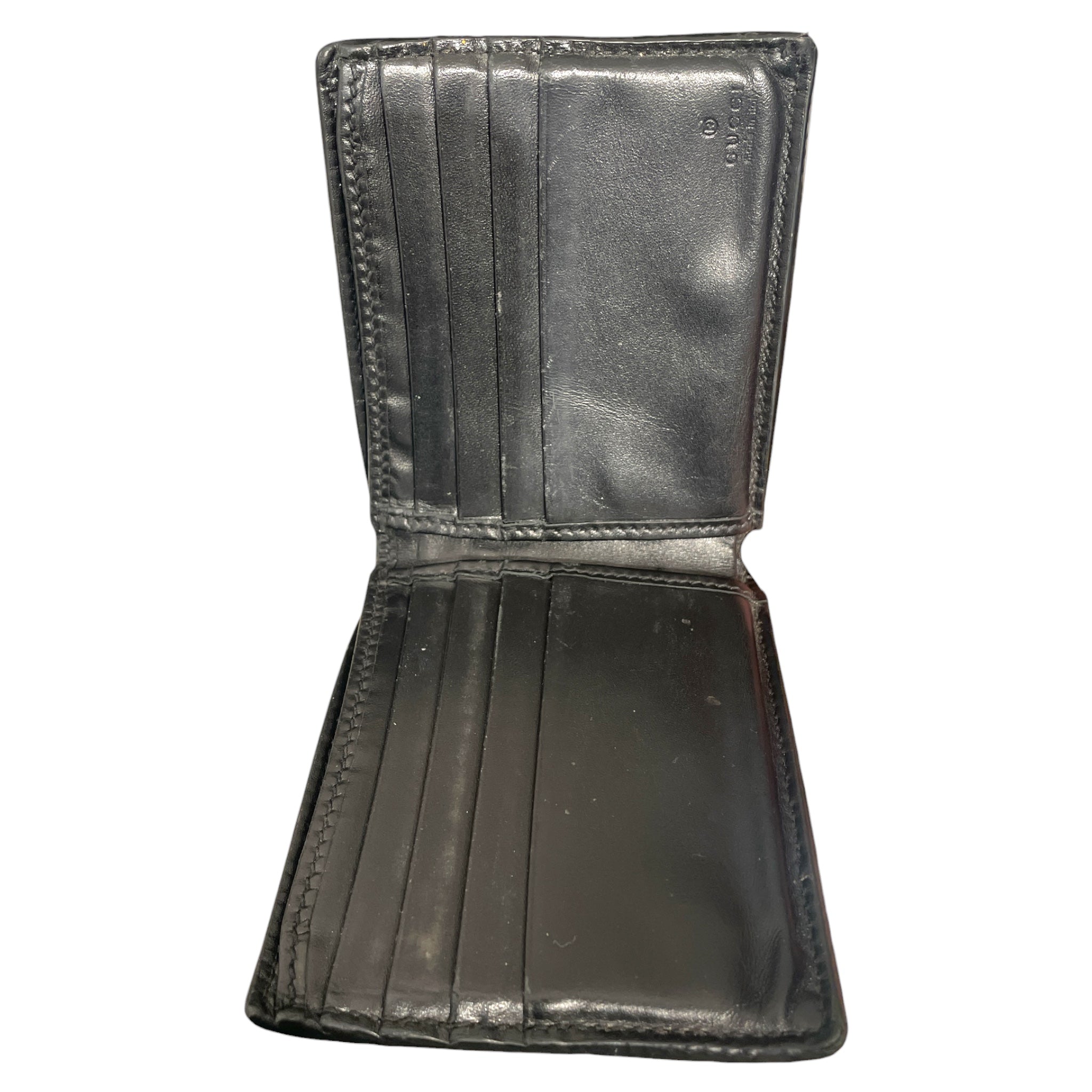 GUCCI/Bifold Wallet/Monogram/BLK/Monogram Green Red Stripe view 4