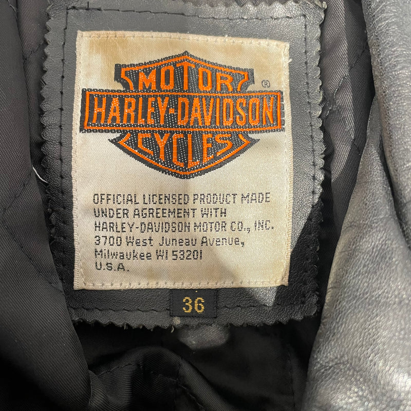 HARLEY DAVIDSON/Riders Jkt (W)/36/Black/Leather/