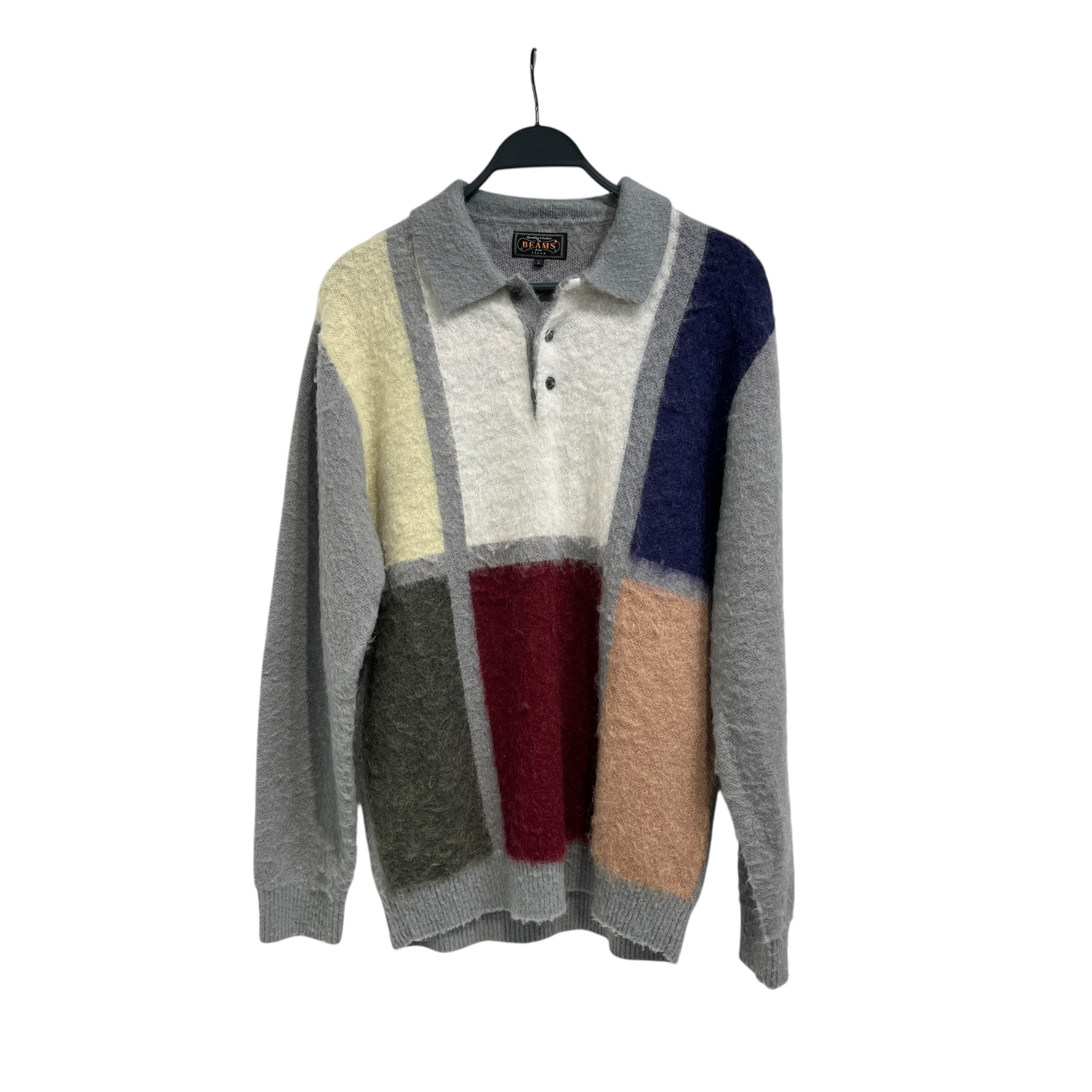 BEAMS/Sweater/L/Wool/GRY/Colorblock view 1