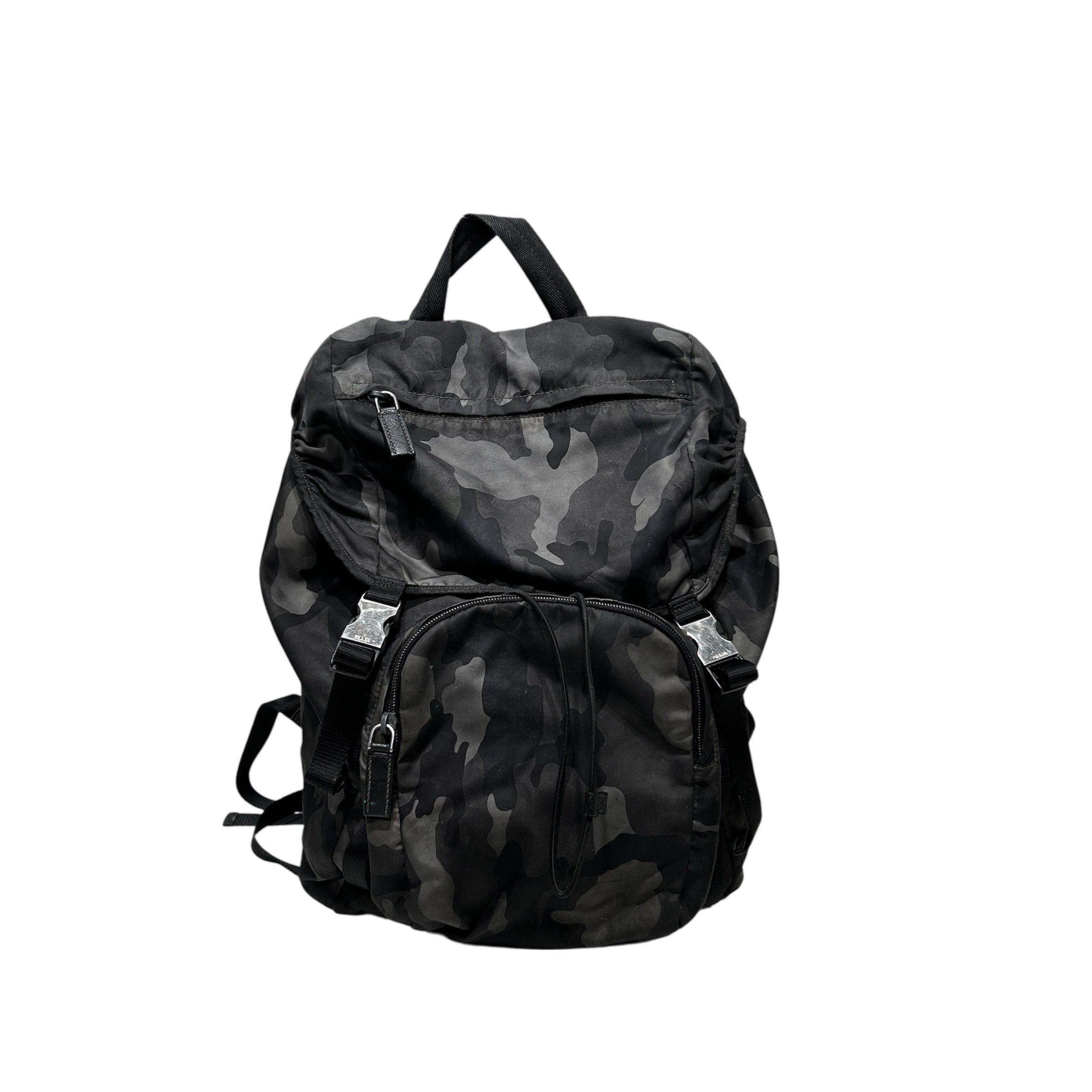 PRADA/Backpack/Camouflage/Nylon/GRN/MULTI POCKET DRAWSTNG BUCKL view 1