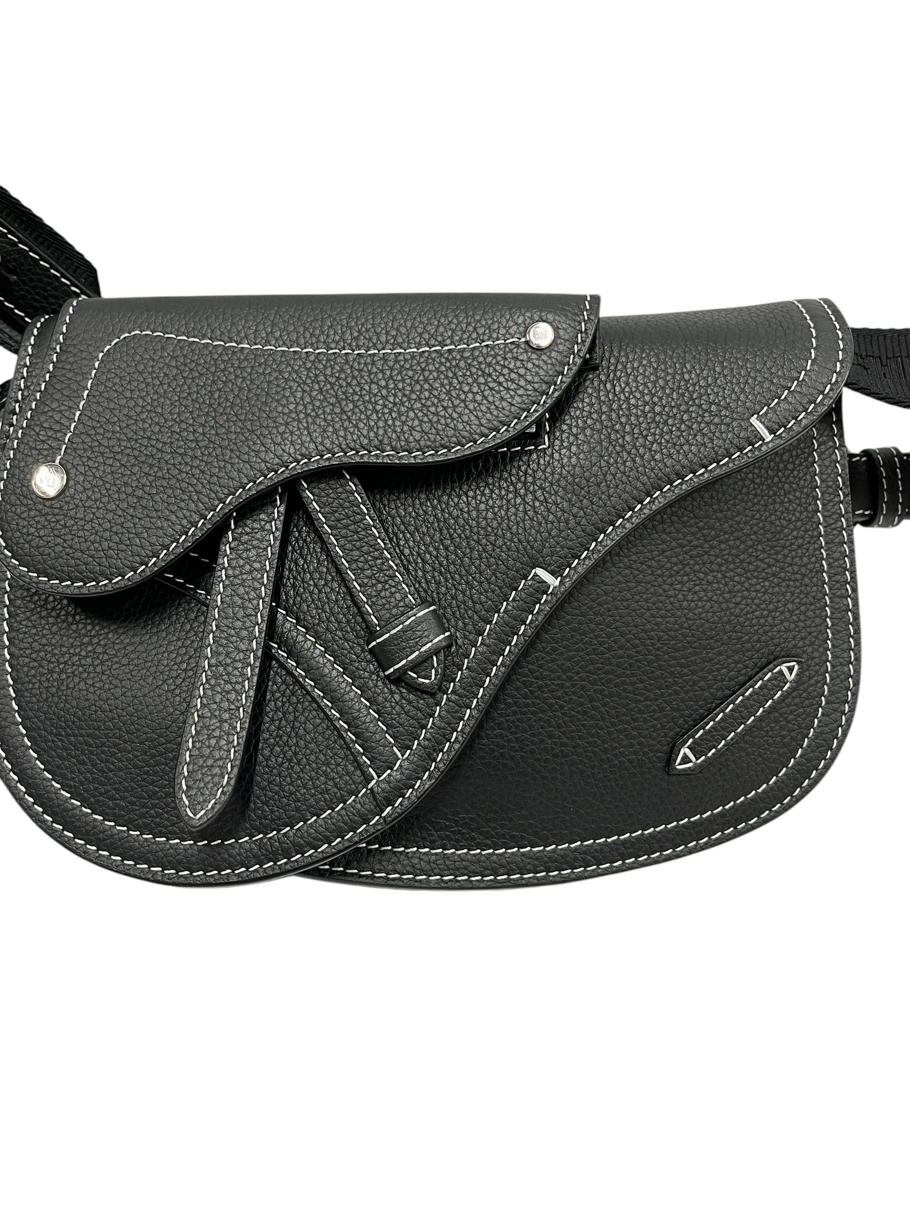 Christian Dior/Cross Body Bag/Leather/BLK/Saddle Bag view 4