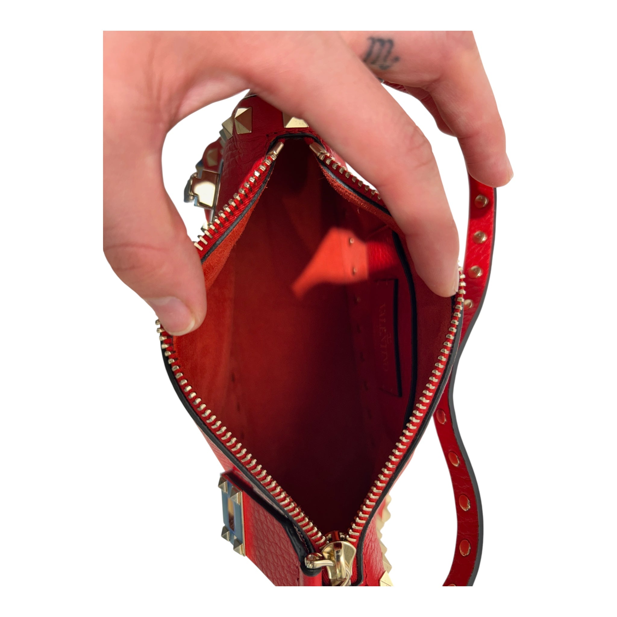 VALENTINO GARAVANI/Bag/Leather/RED/STUD BAG view 4