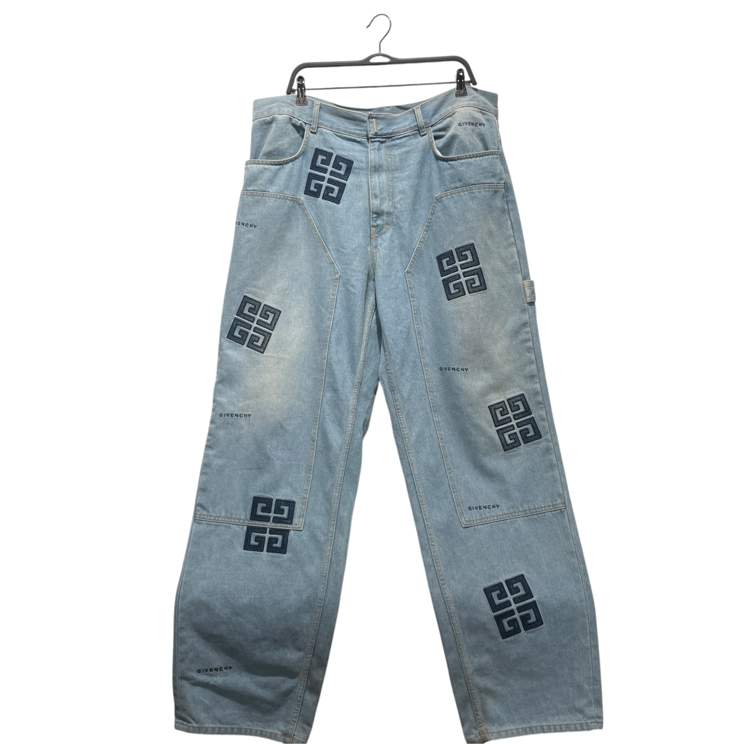GIVENCHY/Cargo Pants/36/Denim/IDG/Monogram/patchwork 4g double pockets view 1