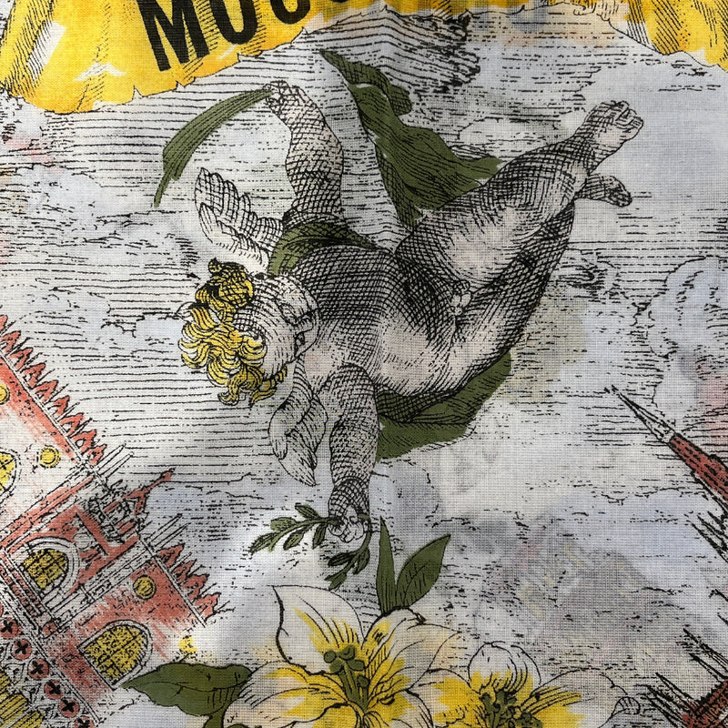 MOSCHINO/Scarve/Graphic/Cotton/GLD/cherub square scarf