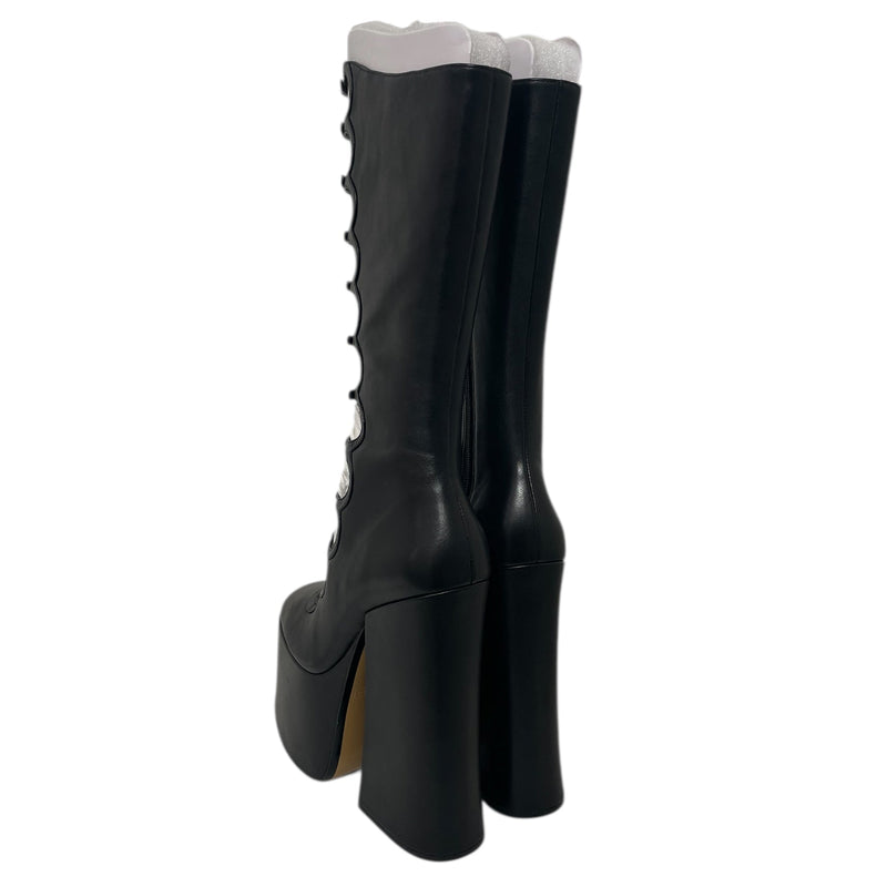 MARC JACOBS/Long Boots/EU 38/Leather/BLK/Knee-high/KNEE HIGH KIKI PLATFORM BOOT