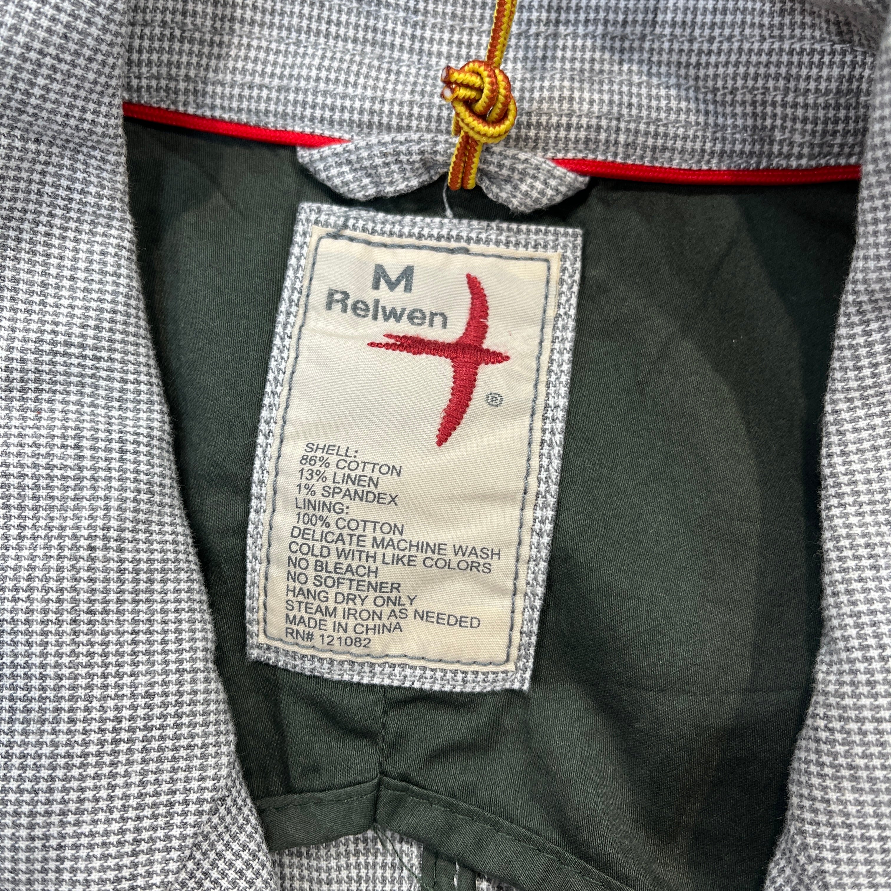 Relwen/Jacket/M/GRY/Hombre Check/BLAZER GREY BUTTON NWT view 3