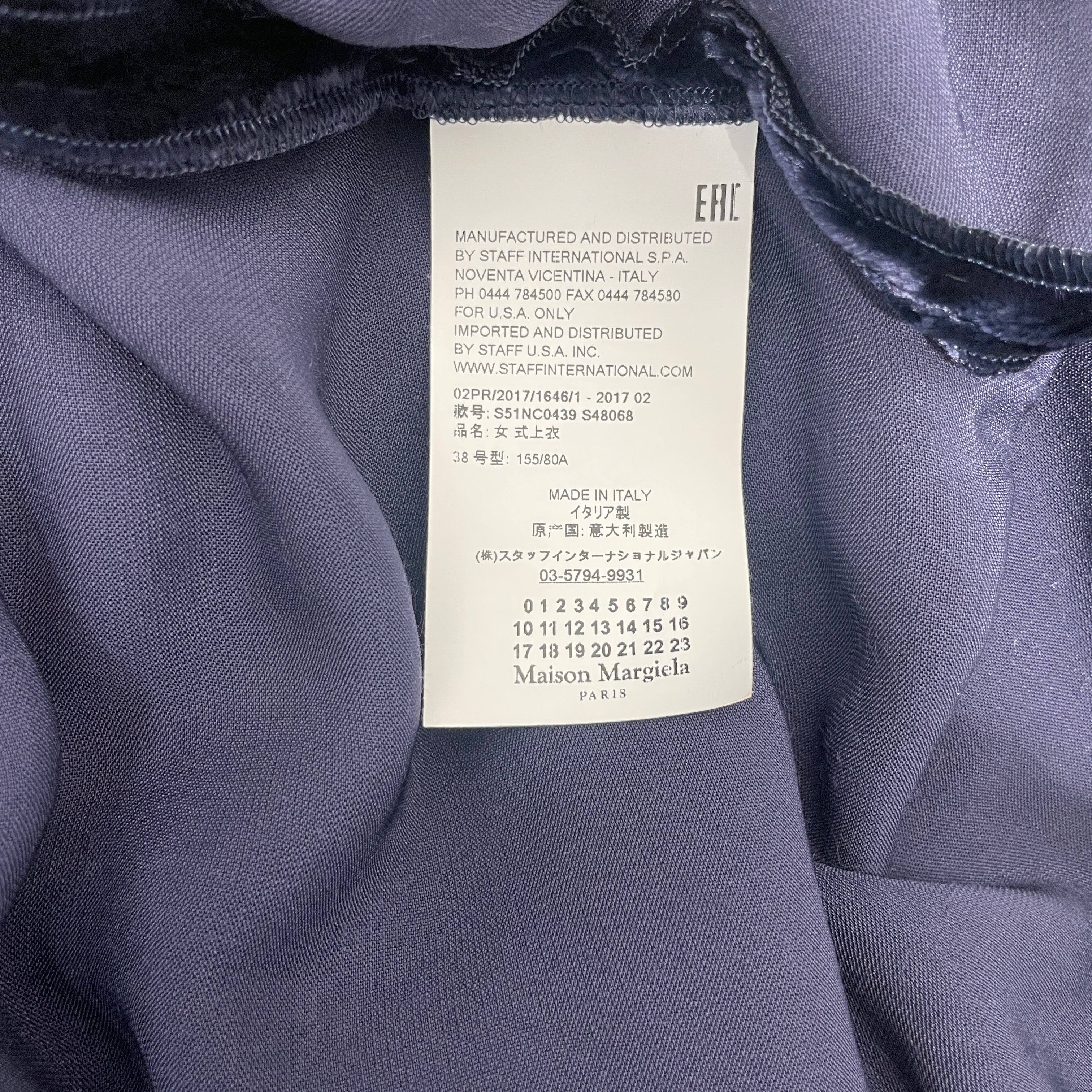 Maison Margiela/LS Blouse/38/BLU/Rayon/Plain view 3