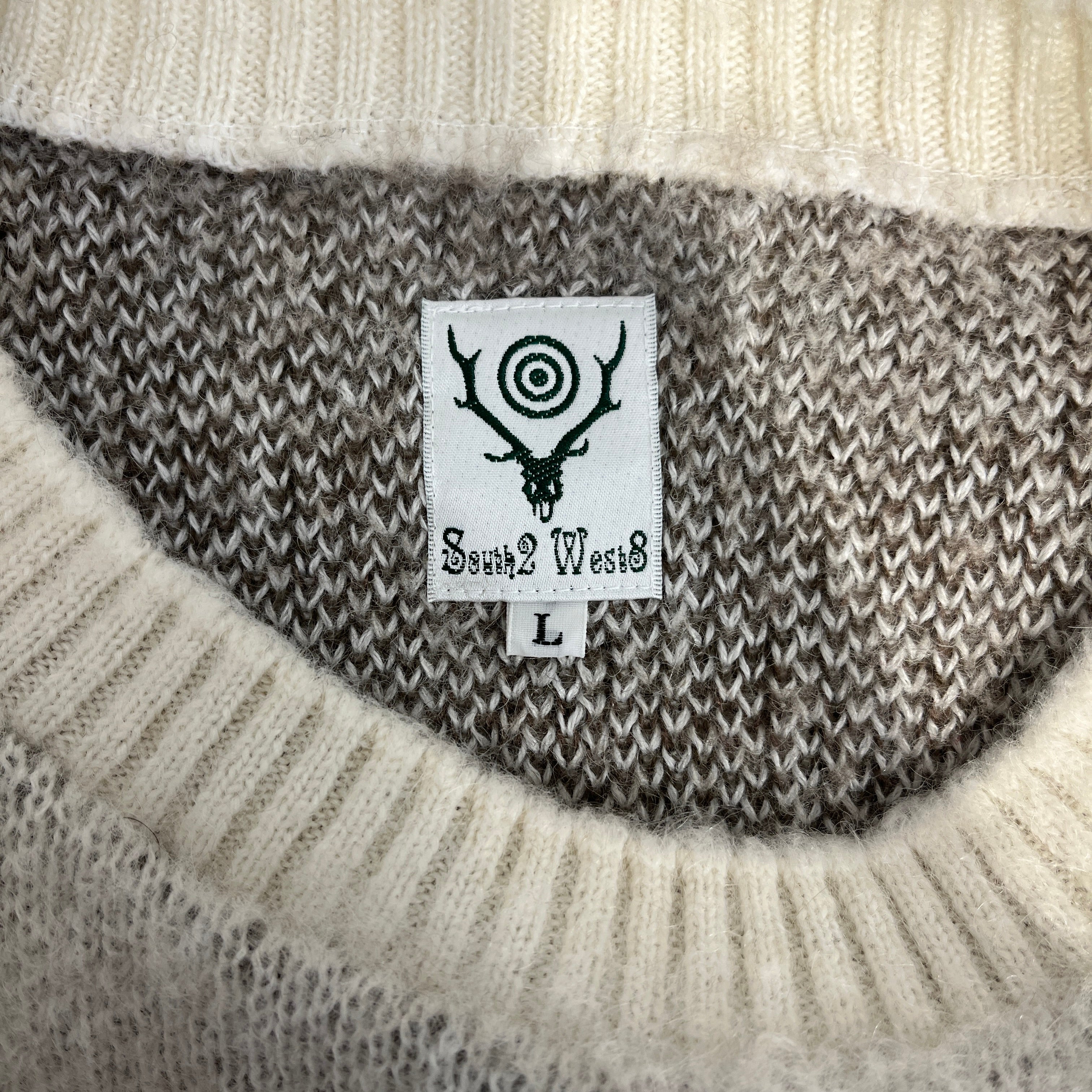 South2 West8(S2W8)/Heavy Sweater/XL/All Over Print/Mohair/CRM/ view 3