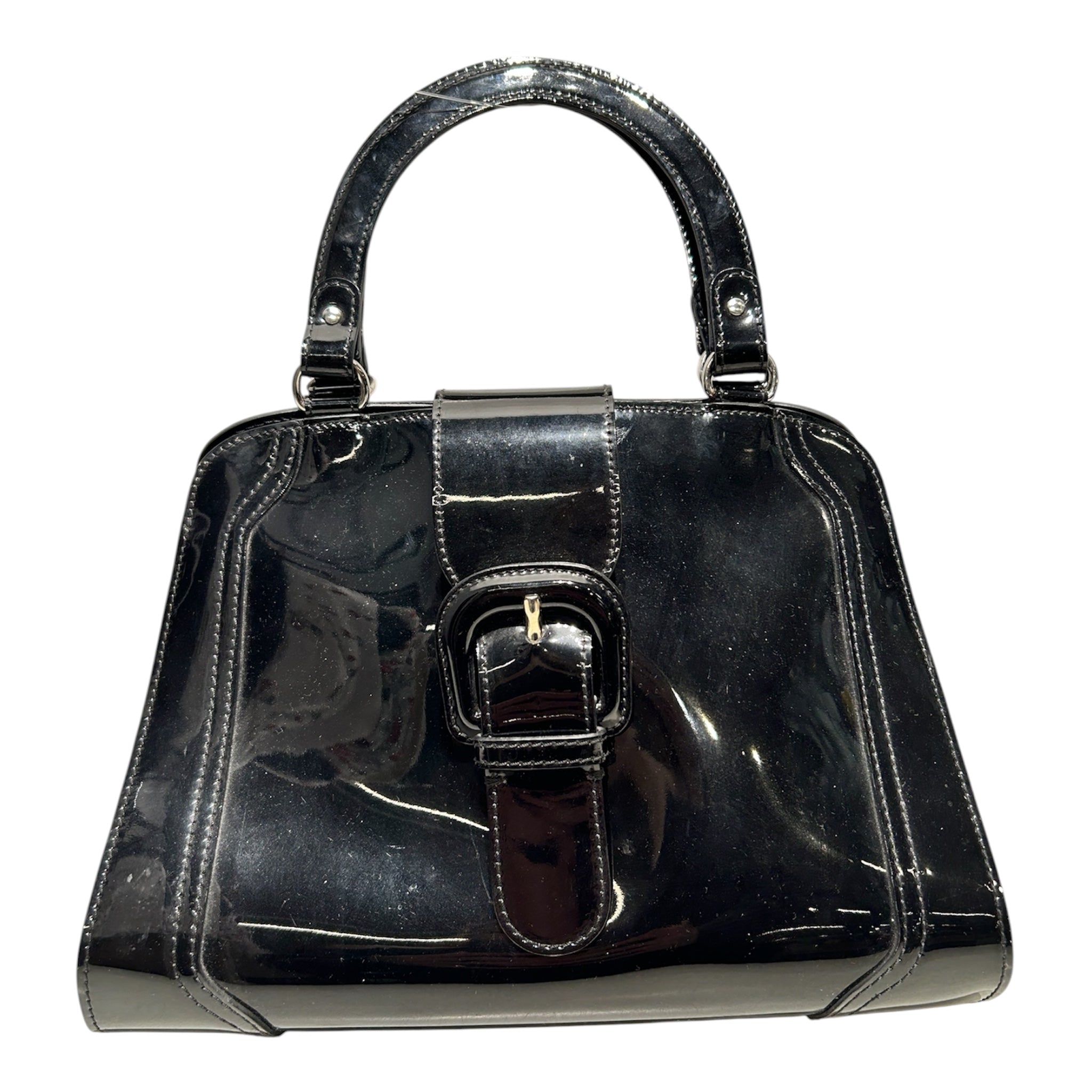 MARNI/Hand Bag/BLK/TOP HANDL PATENT BUCKLE FRNT view 1