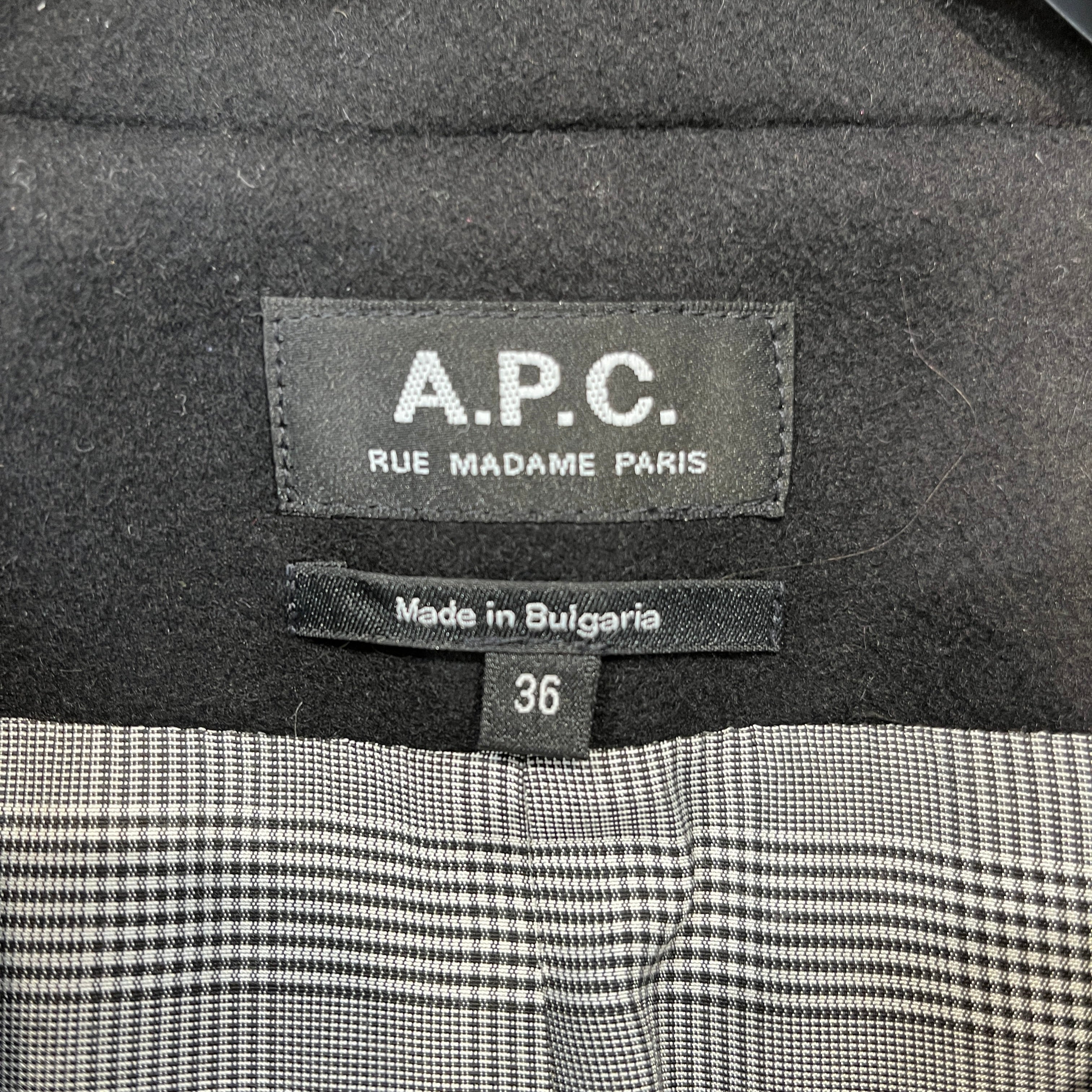 A.P.C./Trench Coat/36/Wool/BLK/Wool Belt Trench view 3