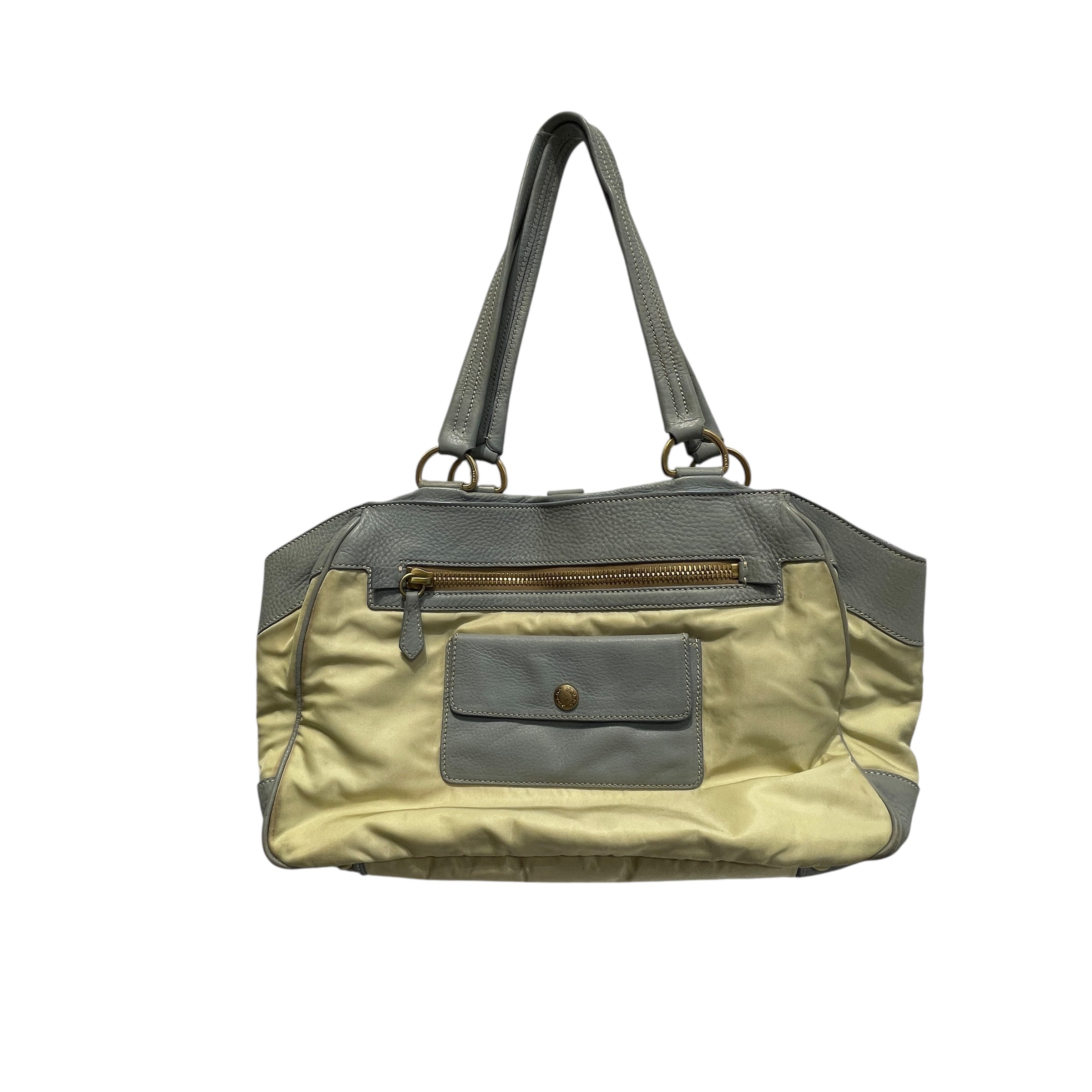 PRADA/Hand Bag/Nylon/BLU/Canapa Canvas Leather Tote view 1