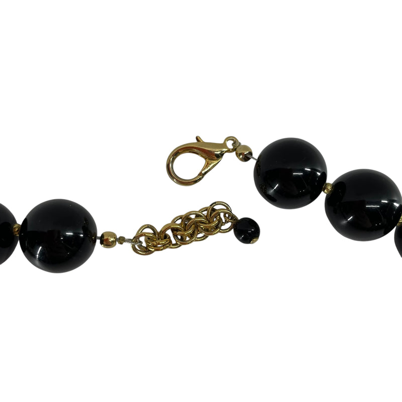 VALENTINO/Necklace/Beads/BLK/GOLD TRIM