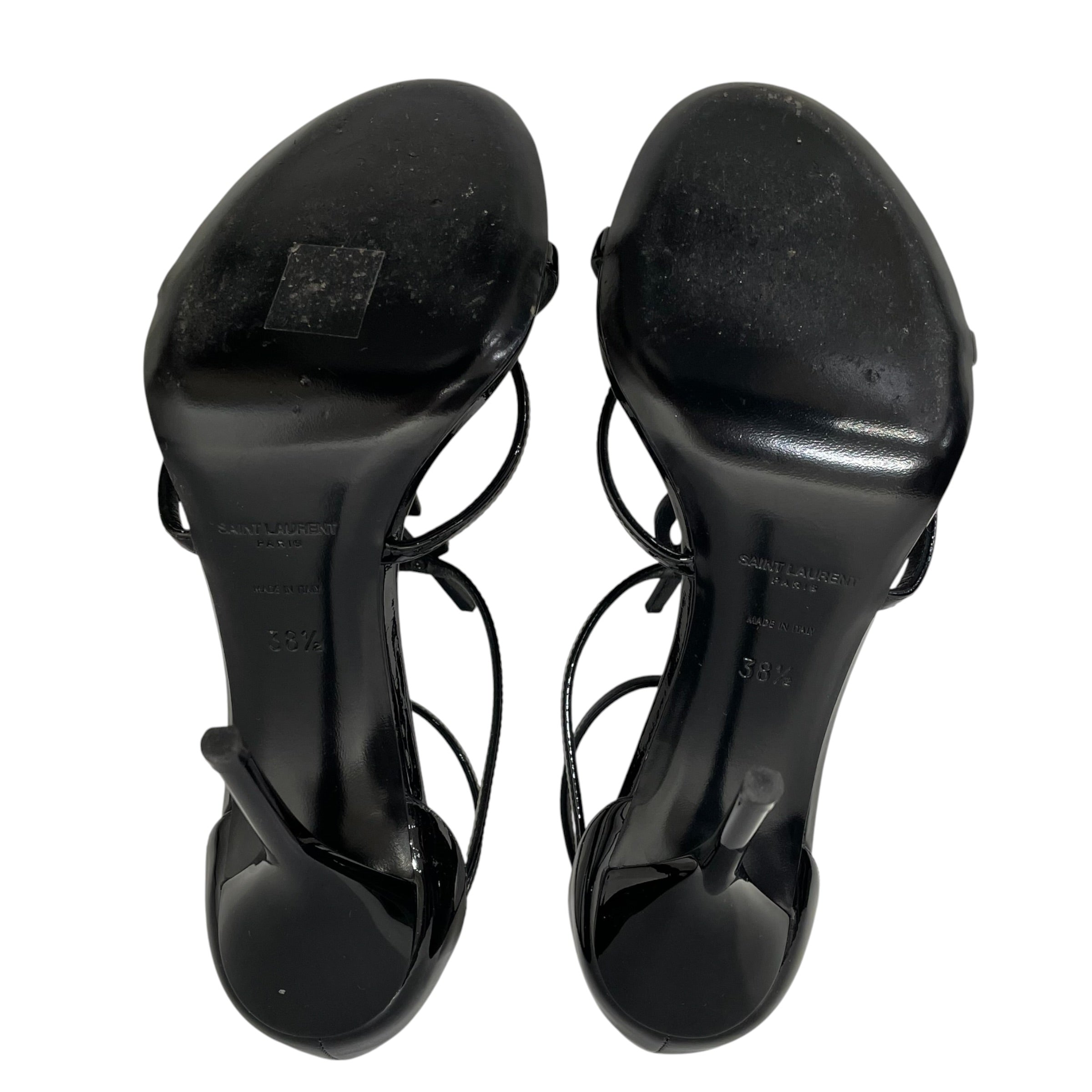 SAINT LAURENT/Heels/EU 38.5/Acrylic/BLK/Ankle Strap/ view 6