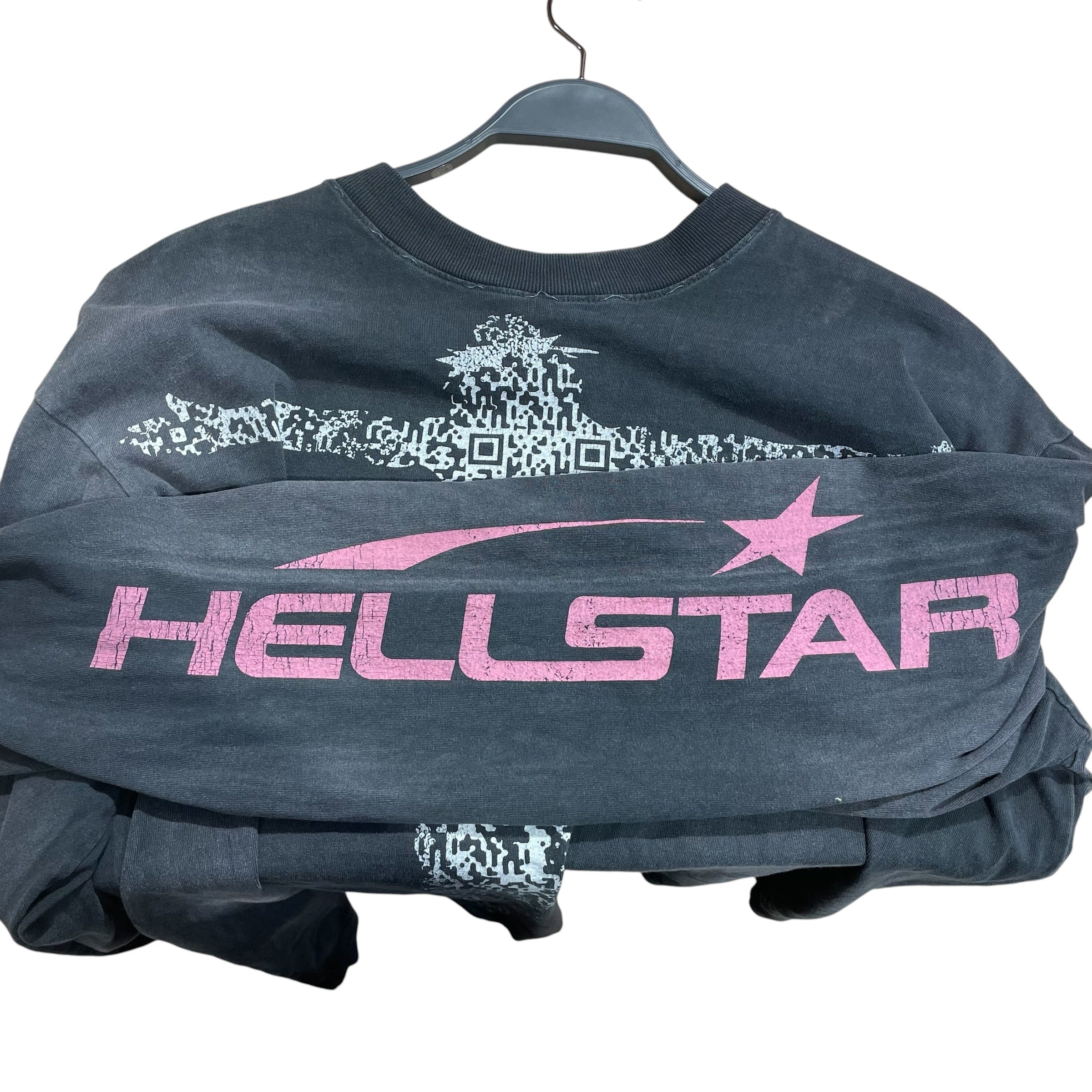 HELLSTAR/LS T-Shirt/M/Cotton/GRY/Graphic/QR CHRIST view 3