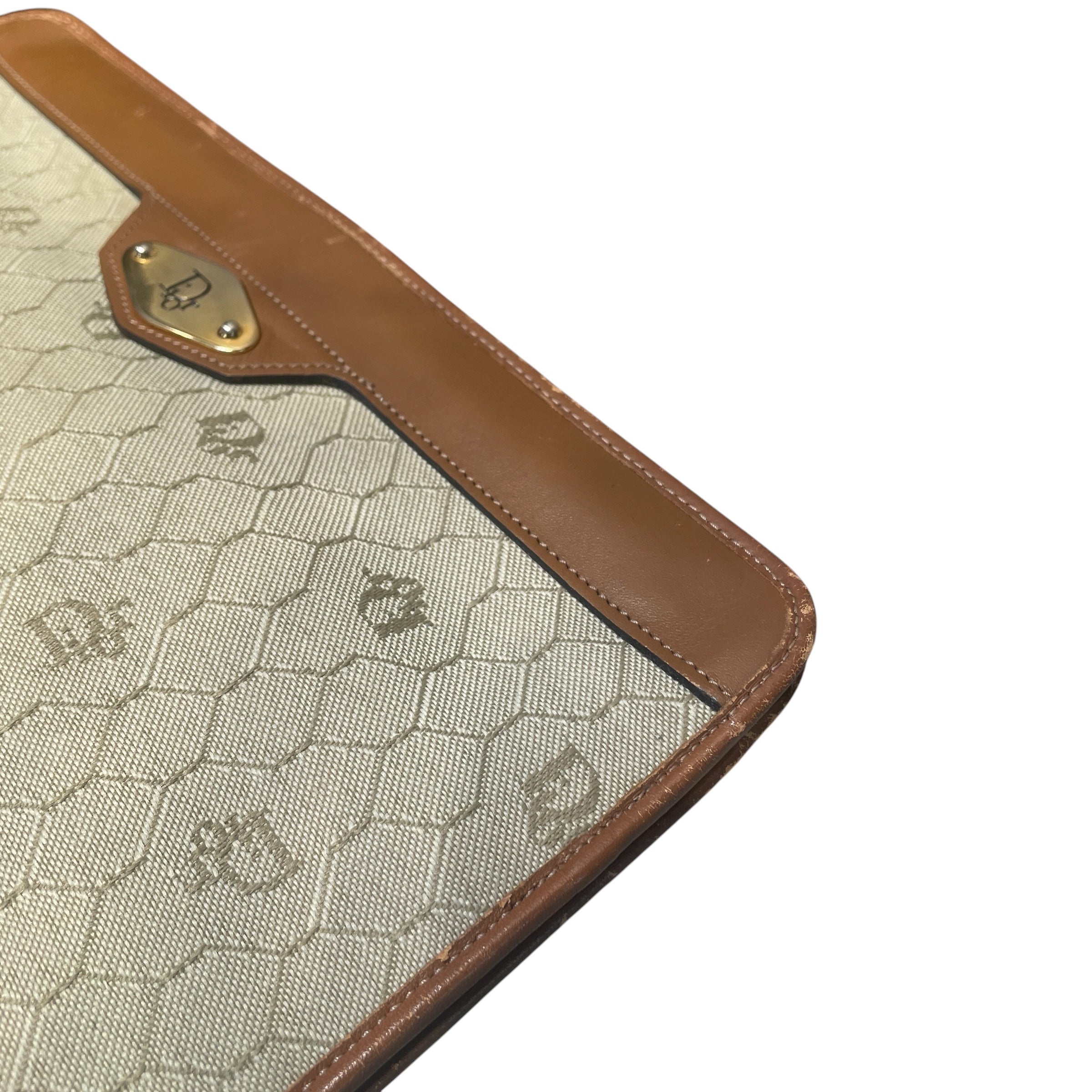 Christian Dior/Bag/Cotton/CRM/BROWN LEATHER/ MONOGRAM view 4