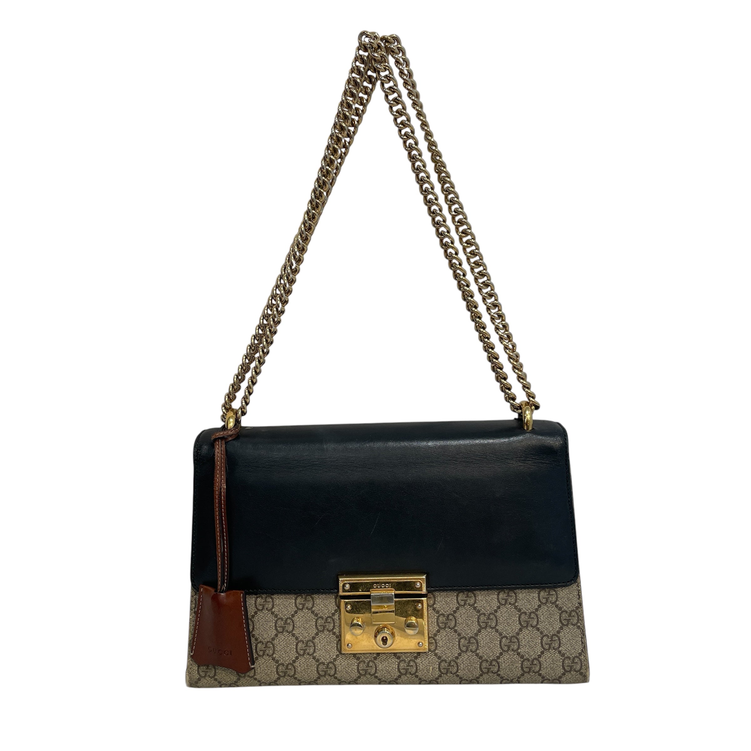 GUCCI/Hand Bag/Monogram/Leather/NVY/Padlock GG Supreme view 1