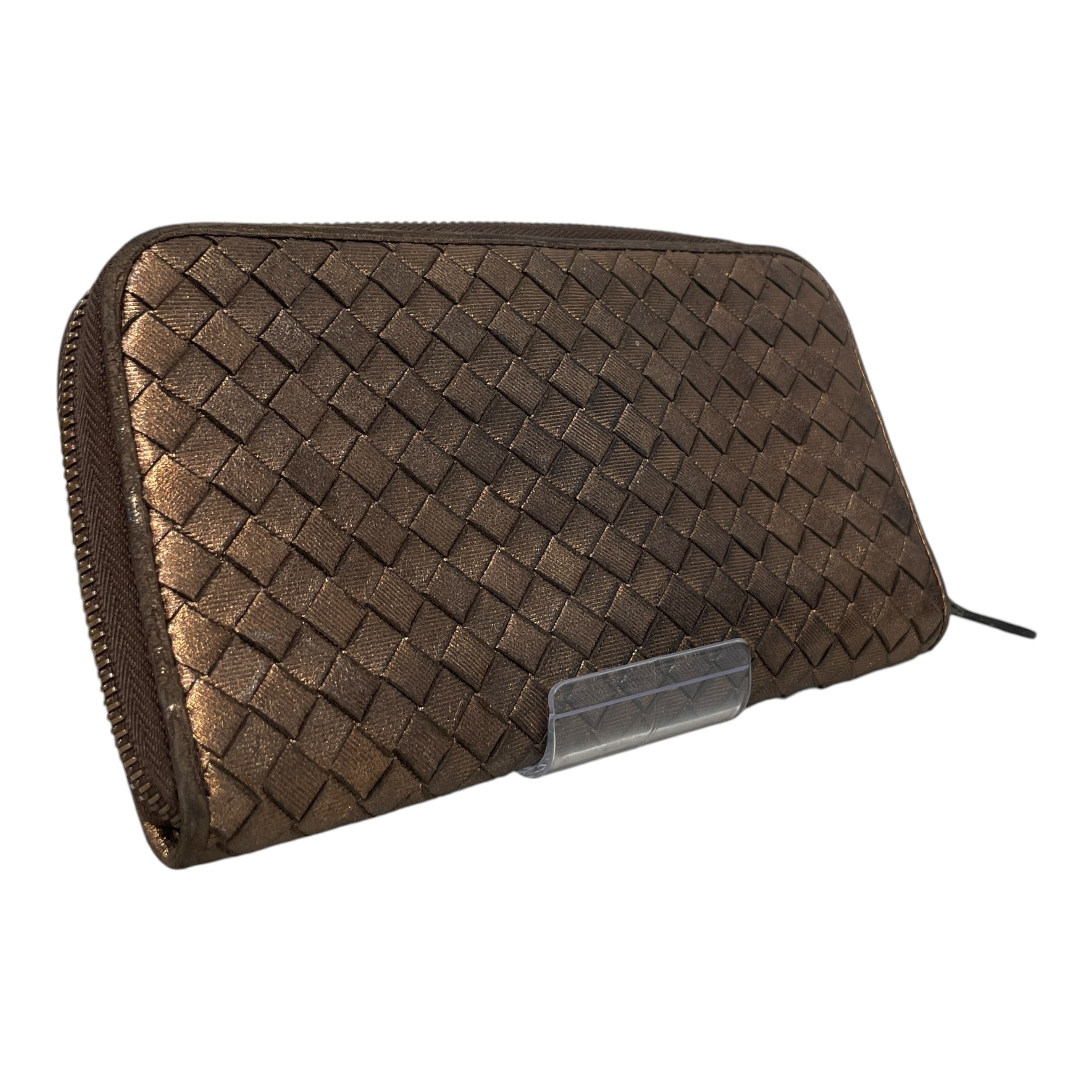 BOTTEGA VENETA/Long Wallet/Iridescent/Leather/BRW/L's/Bronze Intrecciato view 1