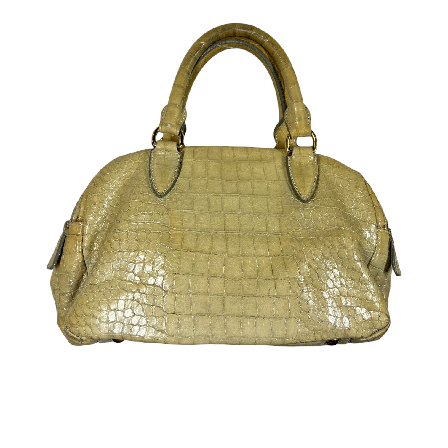 MIU MIU/Hand Bag/Animal Pattern/Leather/YEL/DOUBLE ZIP CROC LEATHER BAG view 2