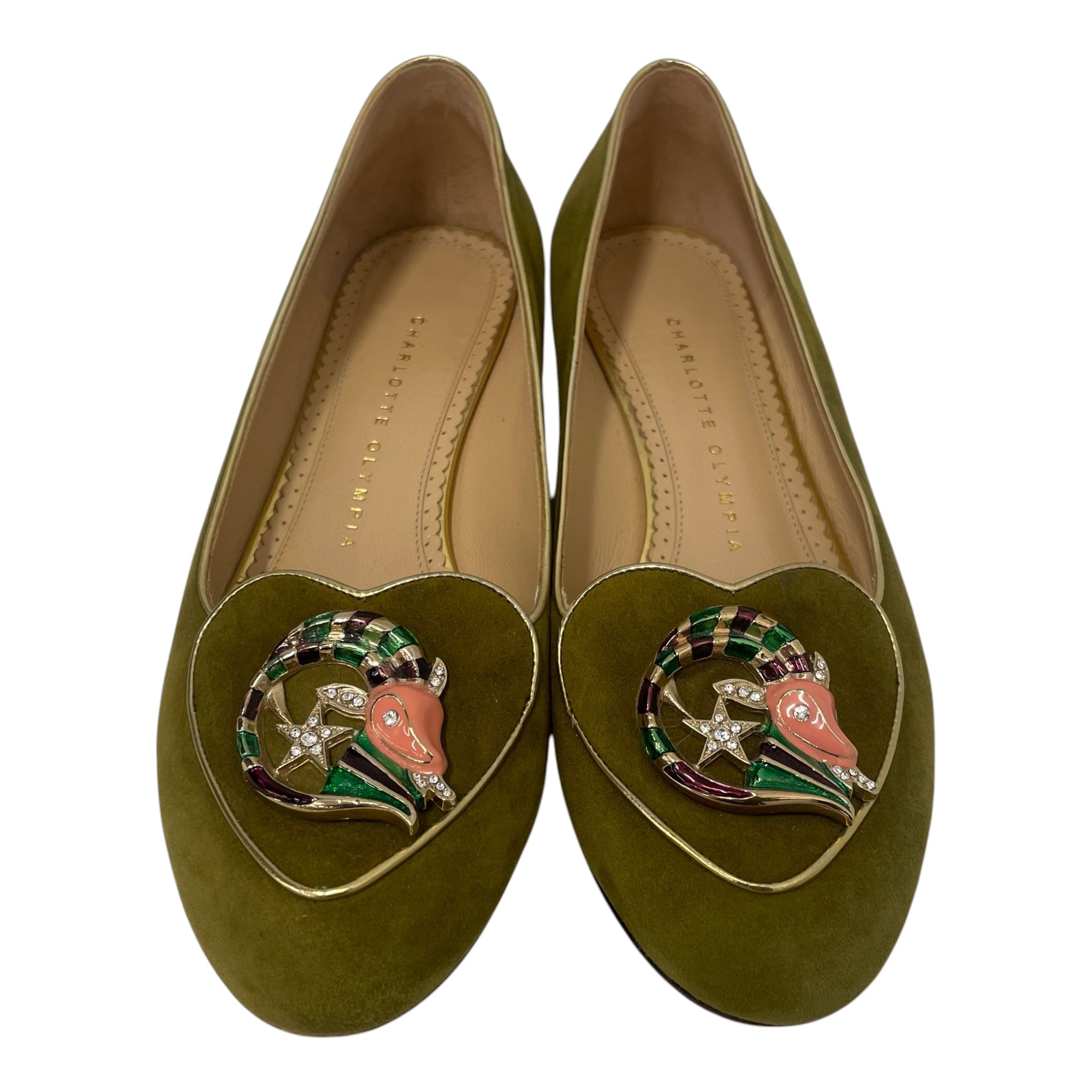 Charlotte Olympia/Flat Shoes/US 6/Suede/GRN/ZODIAC FLATS view 4