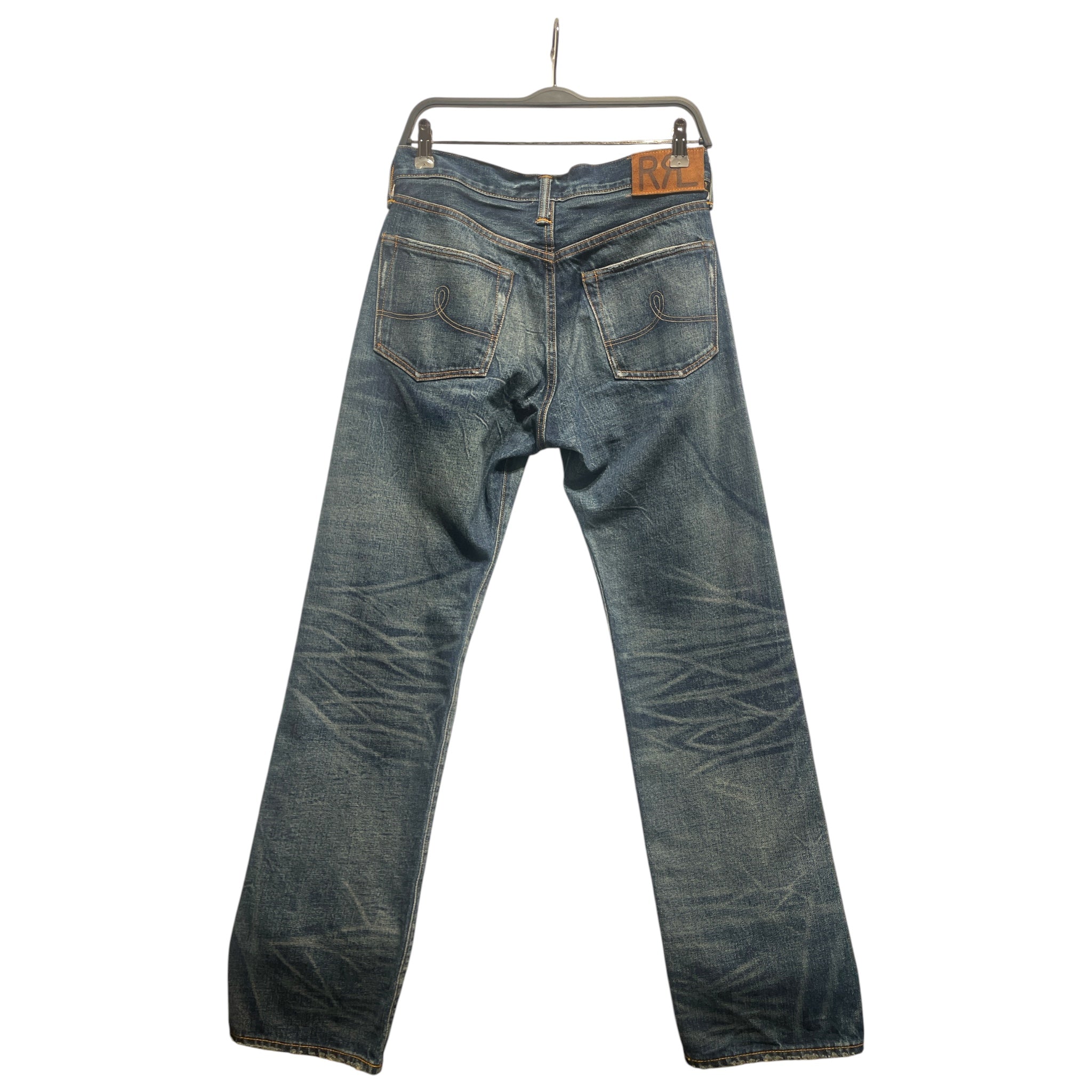 RRL/Straight Pants/30/Denim/BLU/Button Fly/Selvedge Hawley Wash Repaired view 2