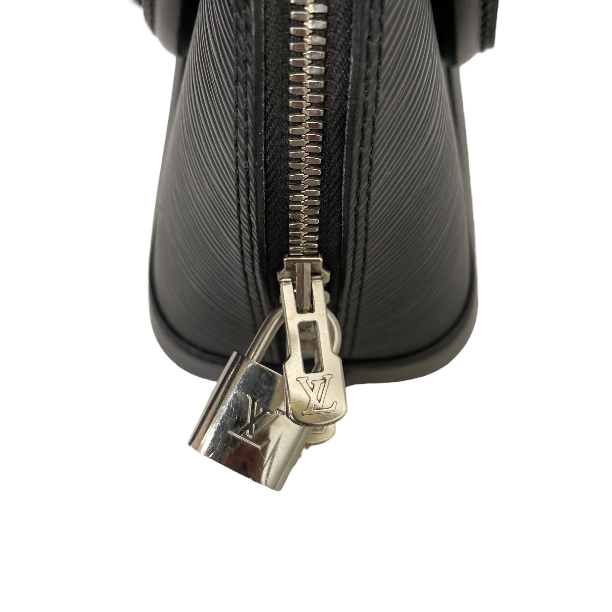 LOUIS VUITTON/Cross Body Bag/Stripe/Leather/BLK/Alma Epi view 3