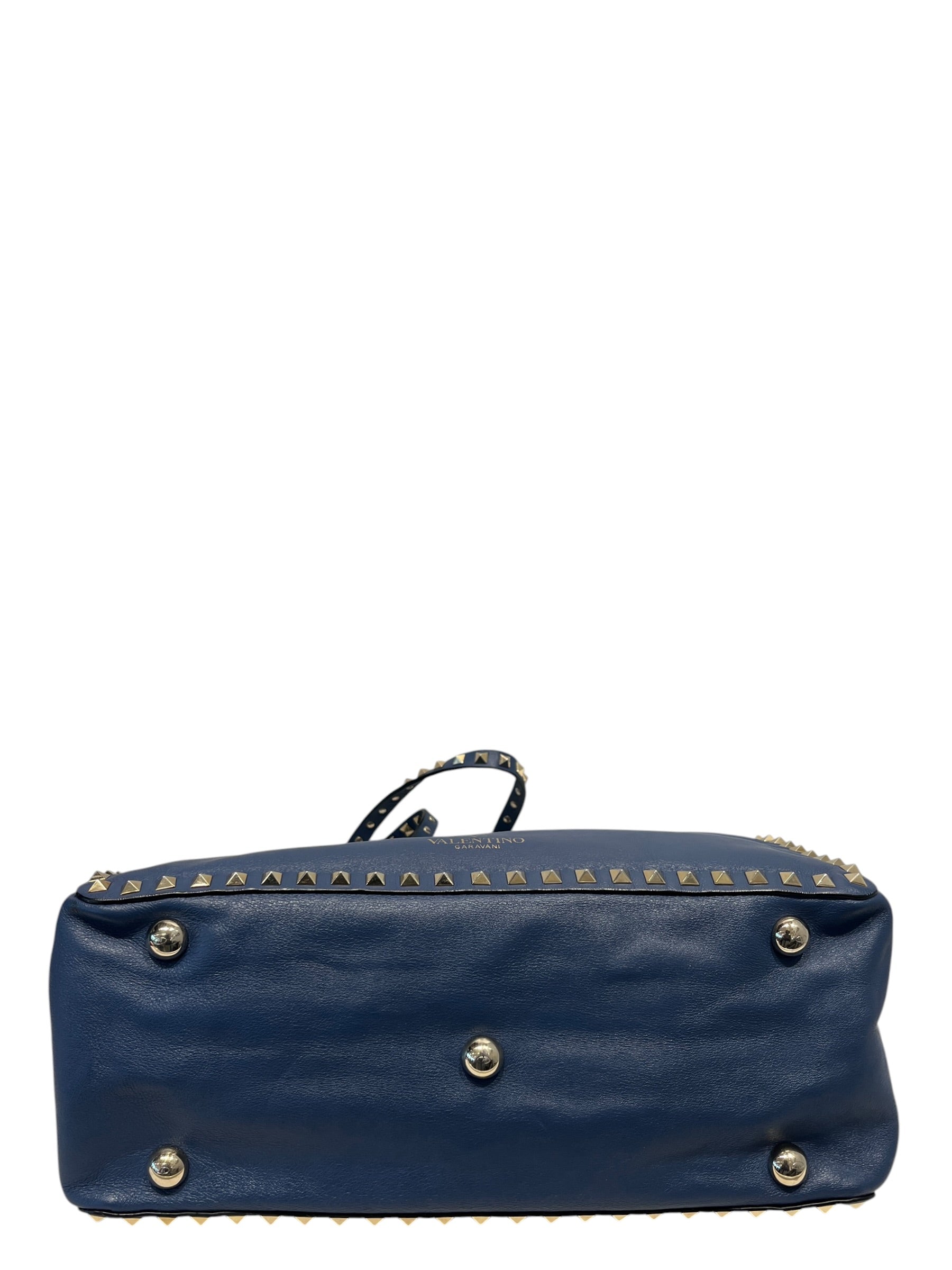 VALENTINO/Hand Bag/Leather/BLU/Studded handle view 3