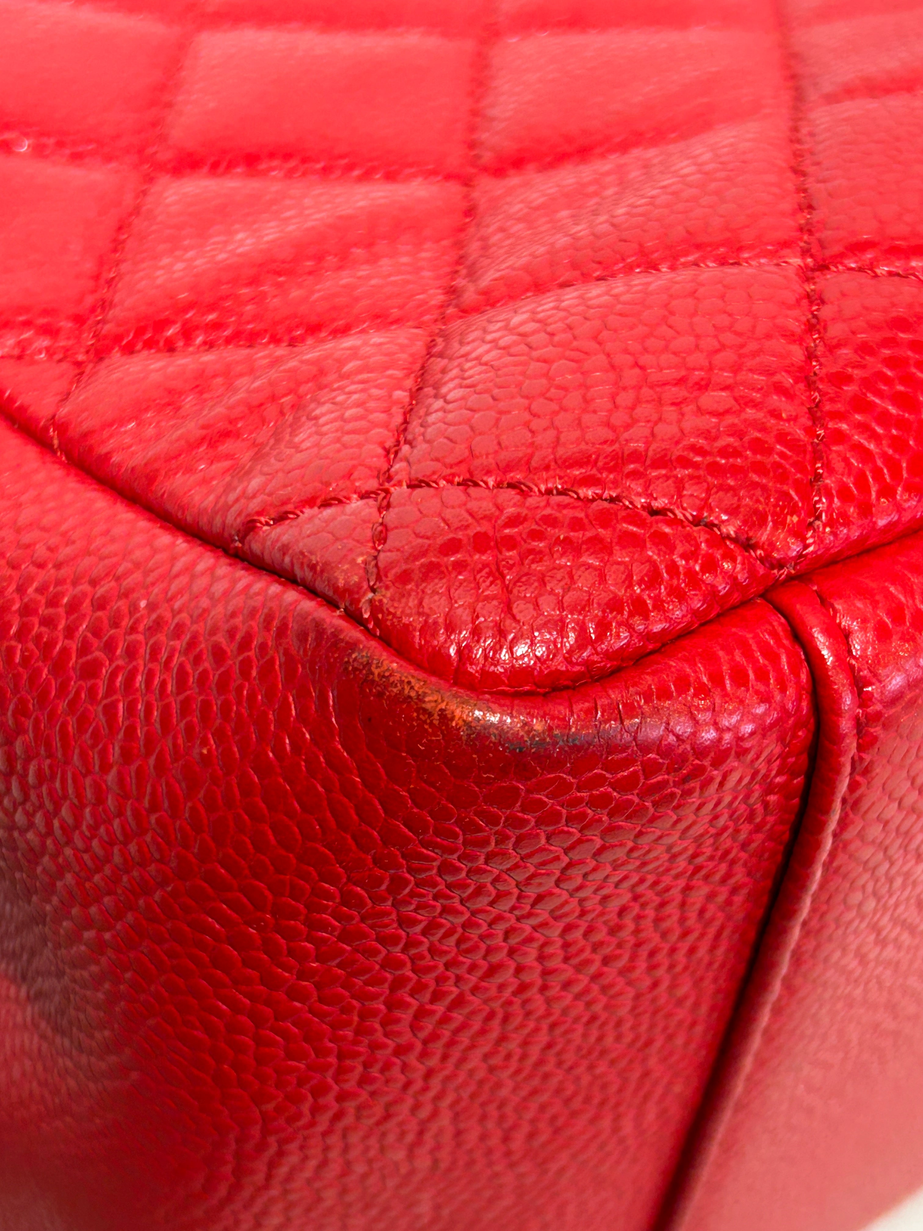 CHANEL/Tote Bag/Leather/RED/GRAND SHOPPING TOTE view 9