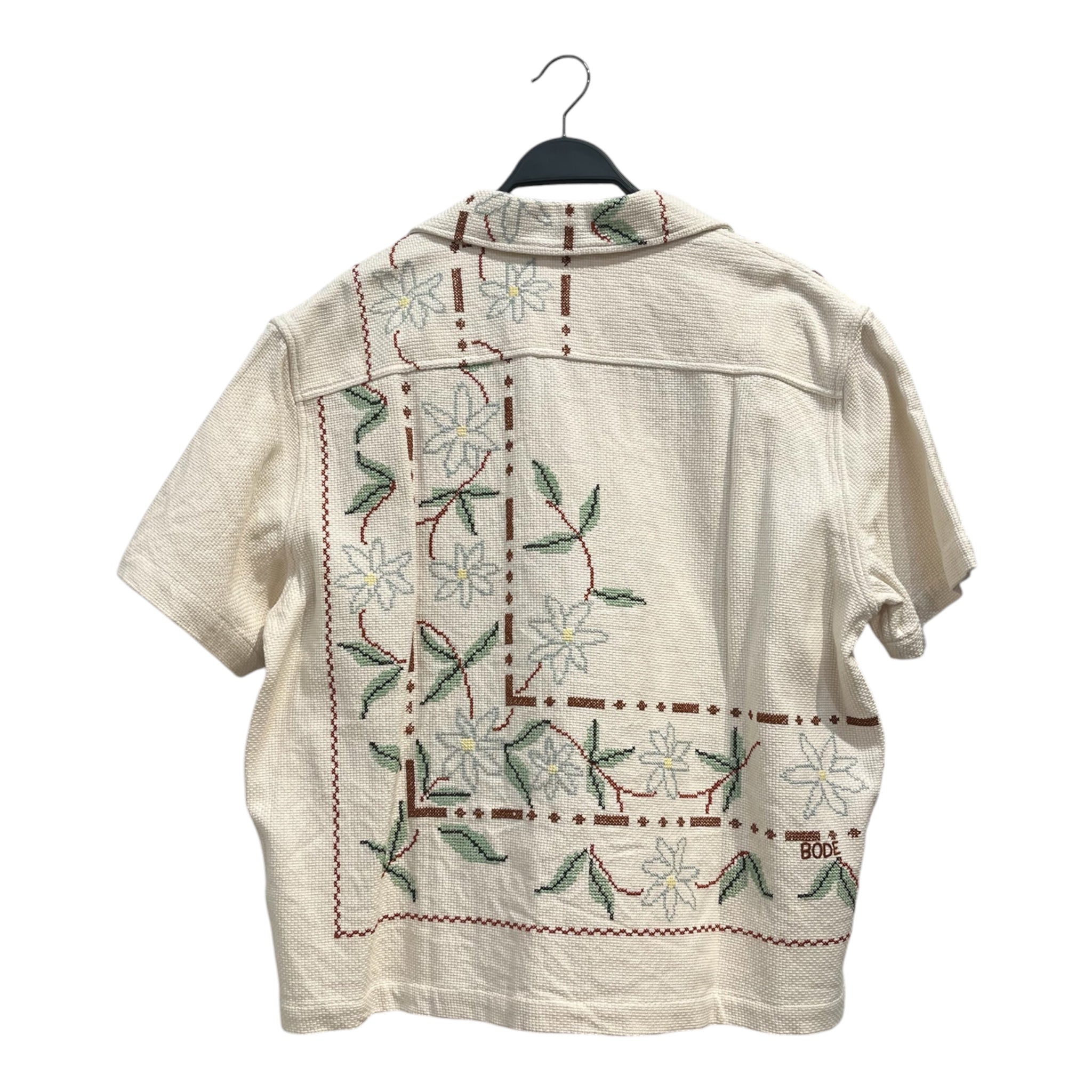 BODE/SS Shirt/L/Cotton/CRM/EMBORDIERED FLOWERS view 3