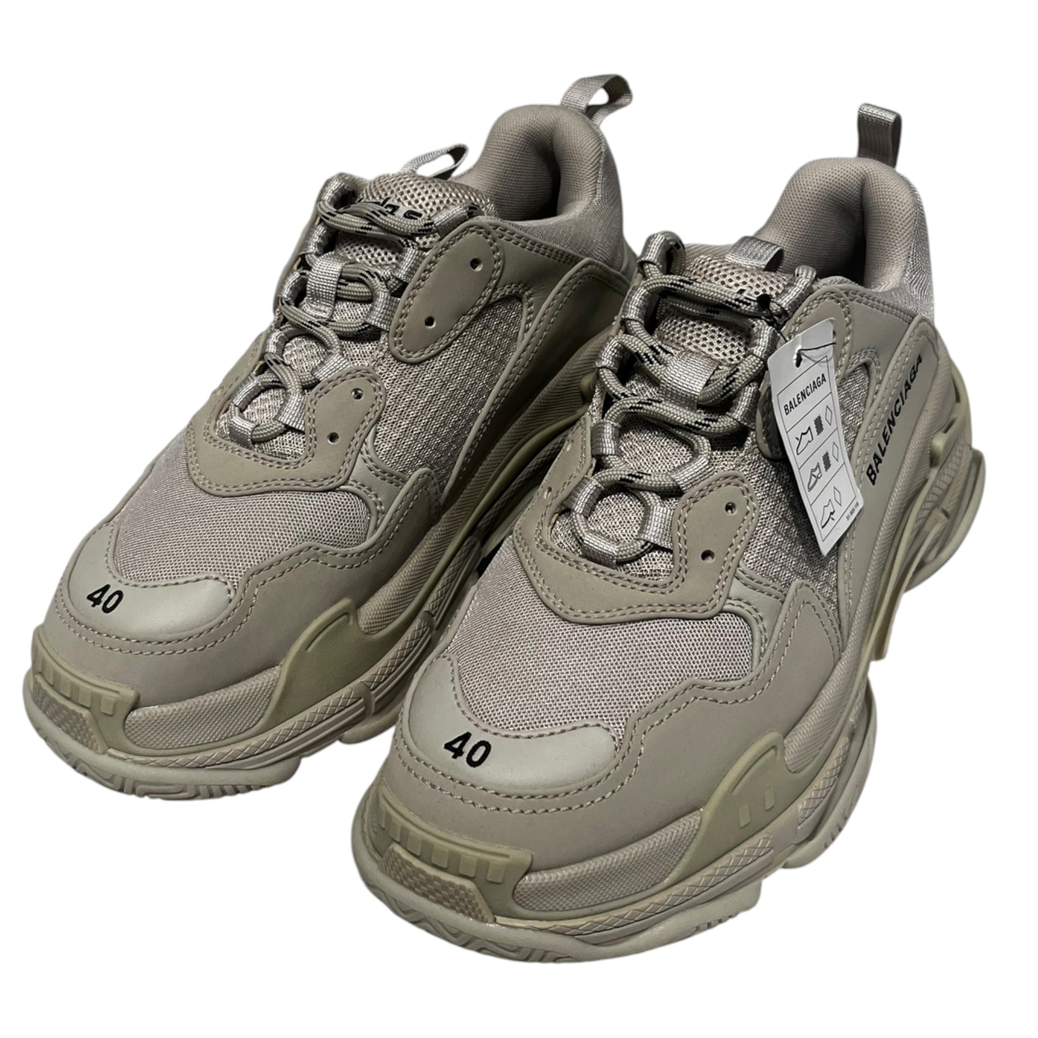 BALENCIAGA/Low-Sneakers/EU 40/BEG/Triple S view 1