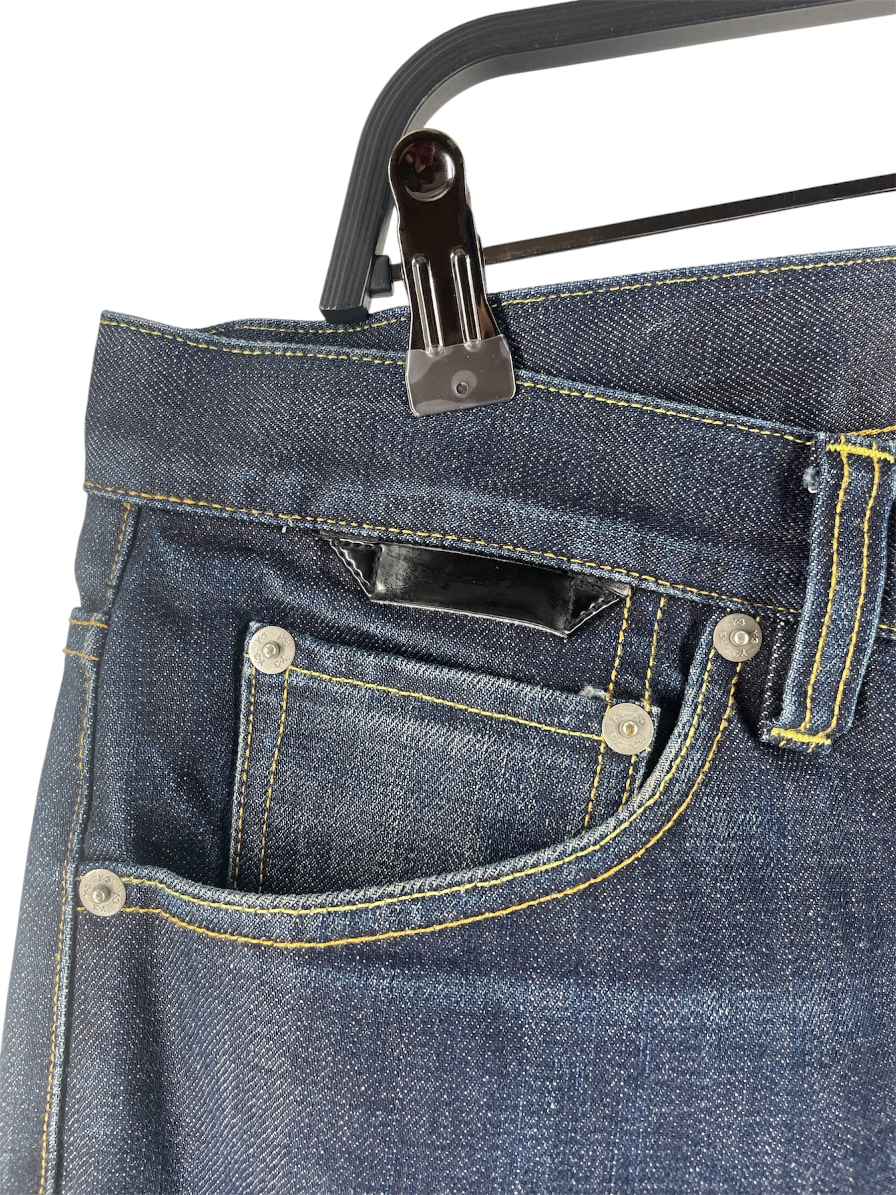 Y-3/Straight Pants/34/Denim/NVY/Low-rise/Y-3 BAK POCKET STITCH view 4