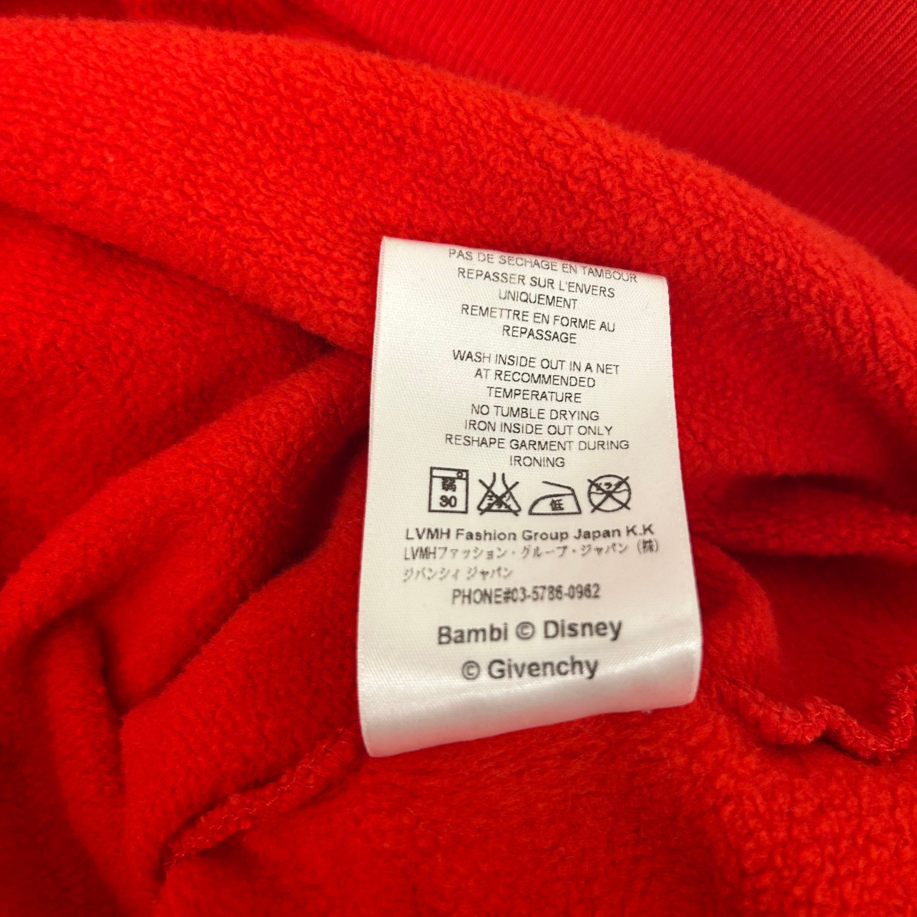 GIVENCHY/Sweatshirt/S/Graphic/Cotton/RED/BAMBI view 5