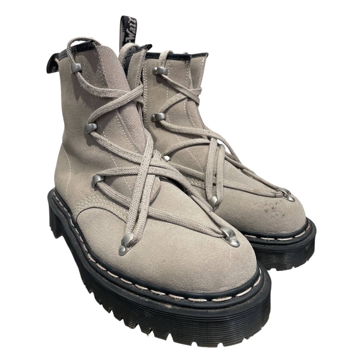 Rick Owens/Dr.Martens/Lace Up Boots/US 7.5/Suede/GRY/1460 Bex Suede Light Taue Boot view 1