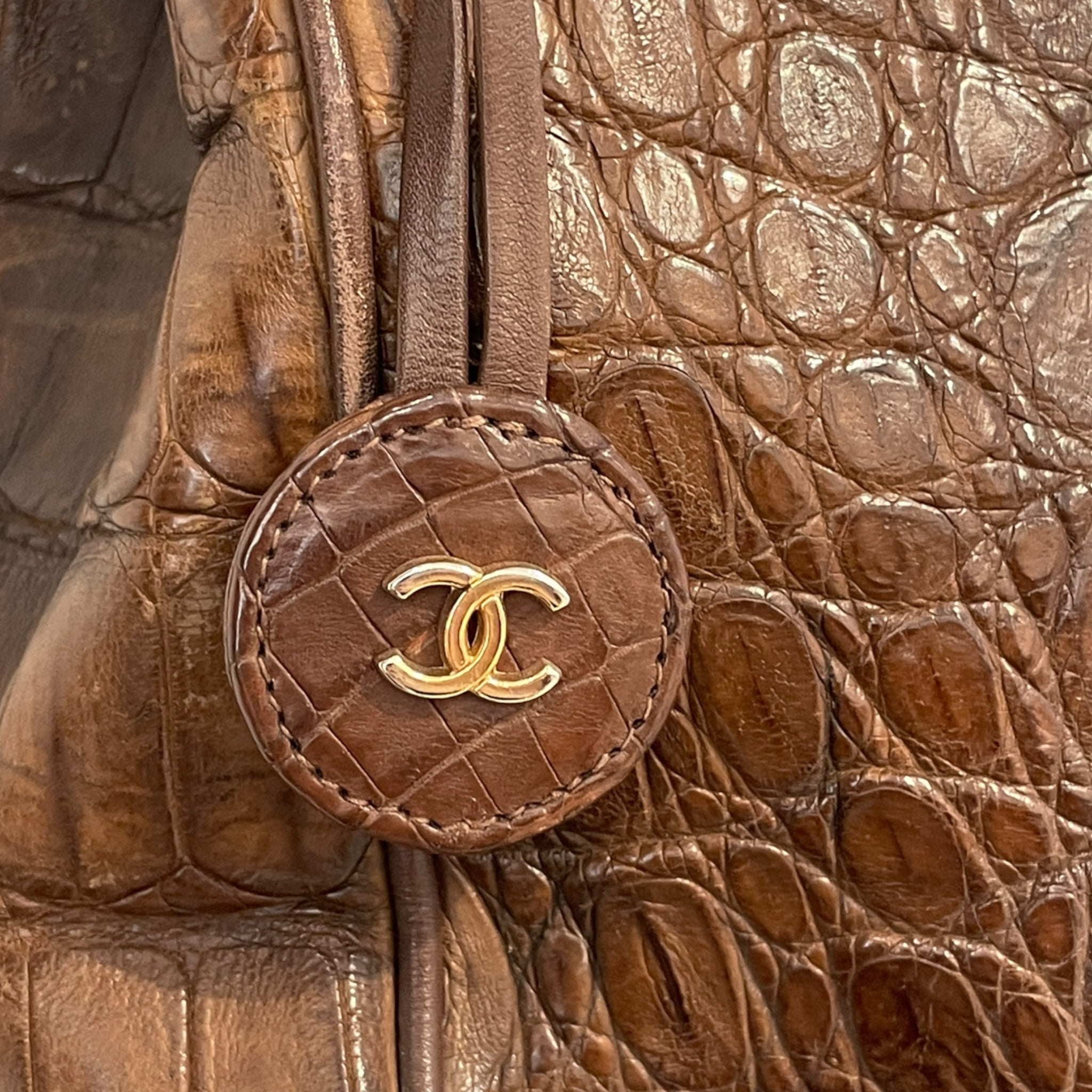 CHANEL/Tote Bag/Animal Pattern/Leather/BRW/VTG ALLIGATOR SHOPPER TOTE view 6