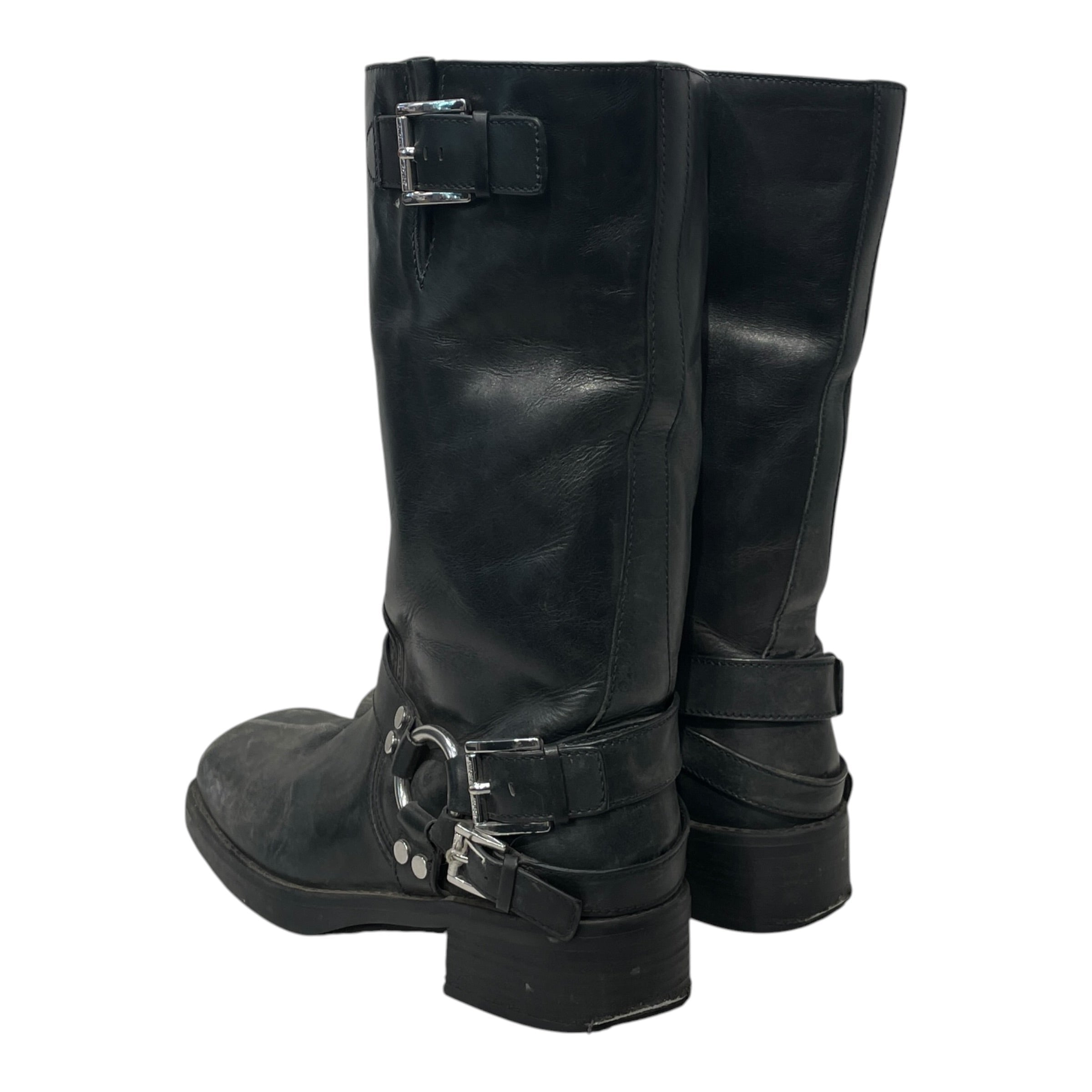 MICHAEL KORS/Boots/US 10/Leather/BLK/MOTO BOOTS view 2