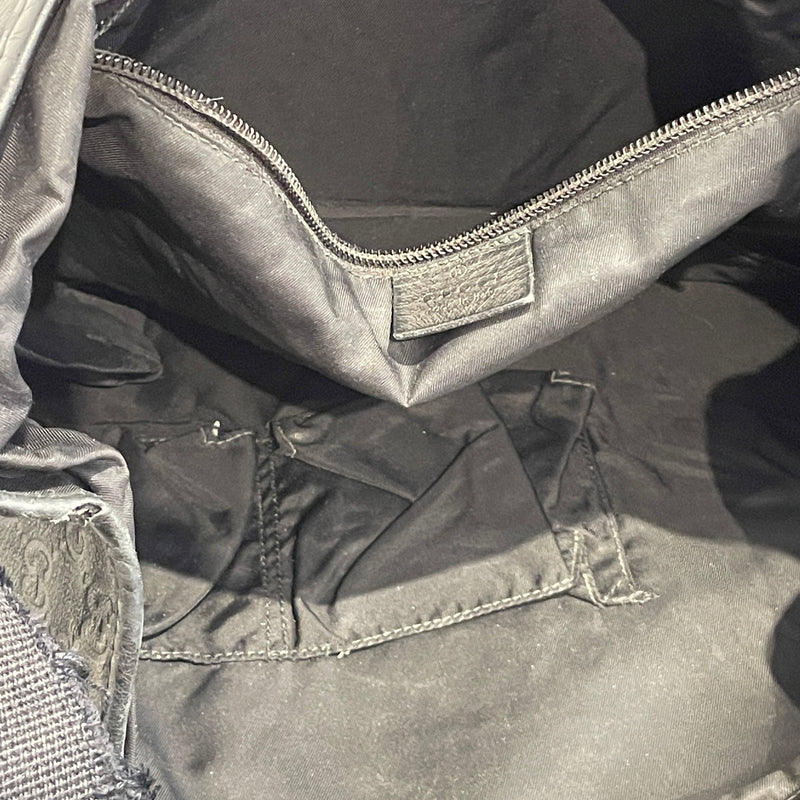 GUCCI/Cross Body Bag/OS/Monogram/Leather/BLK/GUCCISSIMA MESSENGER BAG