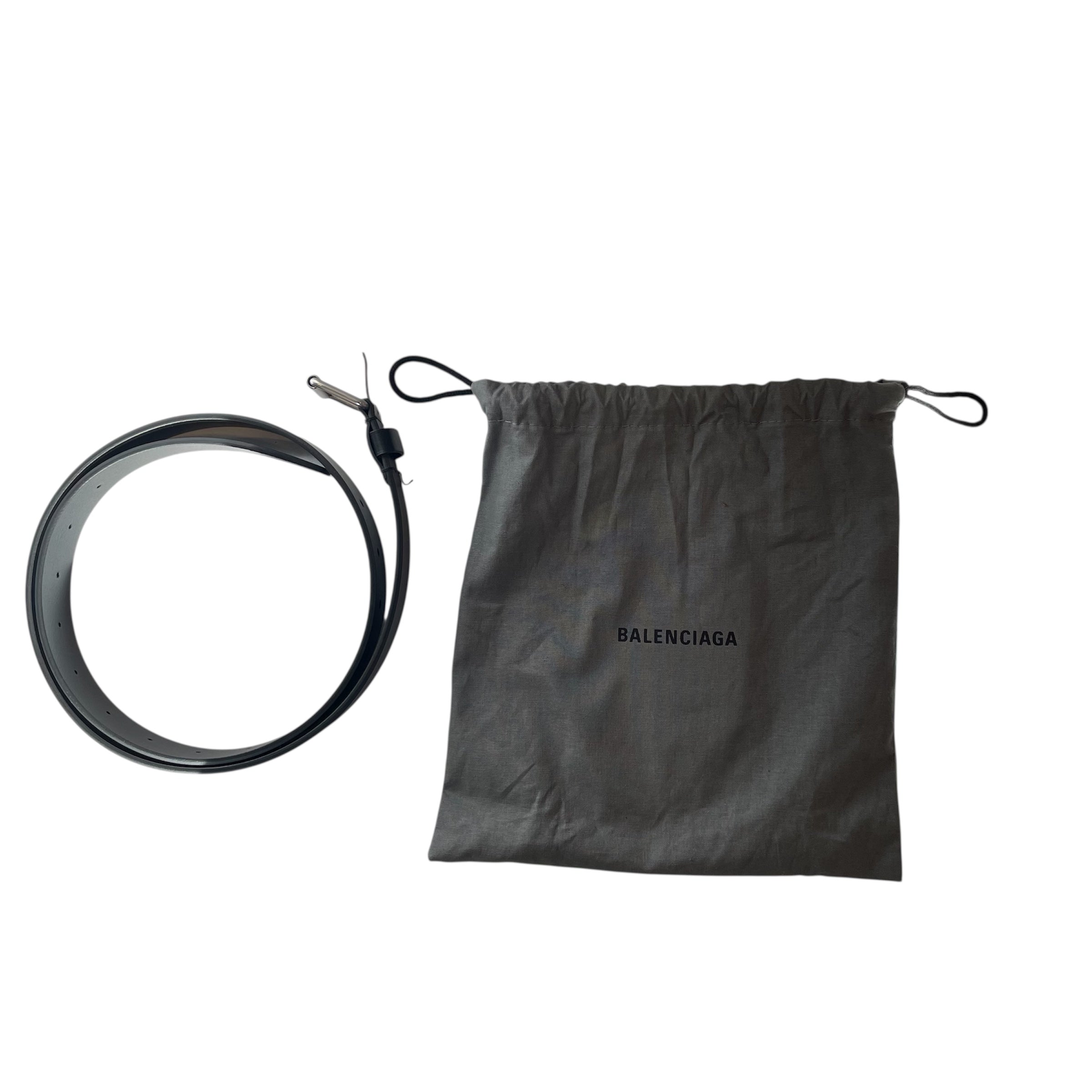 BALENCIAGA/Belt/Leather/BLK/SLVR HARDWARE view 6