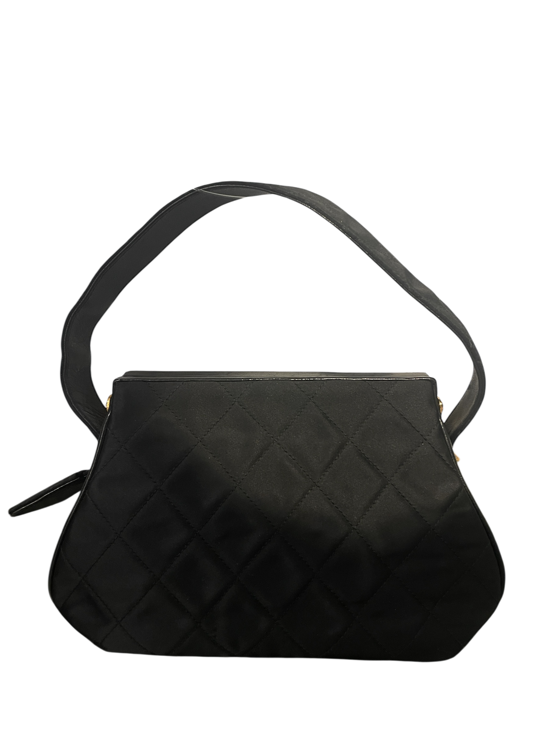 CHANEL/Hand Bag/Cotton/BLK/MATTELASSE GOLD HARDWARE view 2