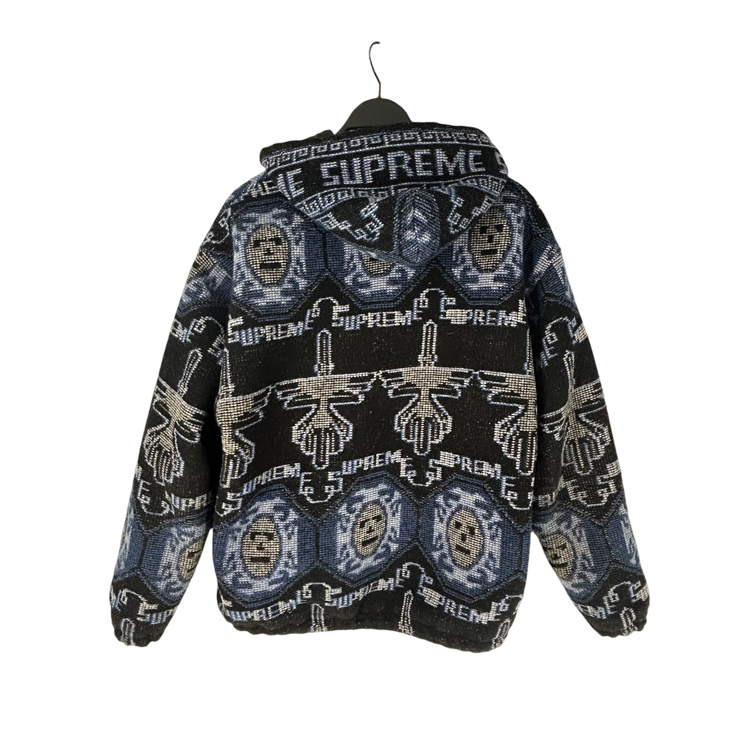 Supreme/Zip Up Hoodie/M/All Over Print/Wool/BLU/RN101837 SUPREME WOVEN HOODED view 2
