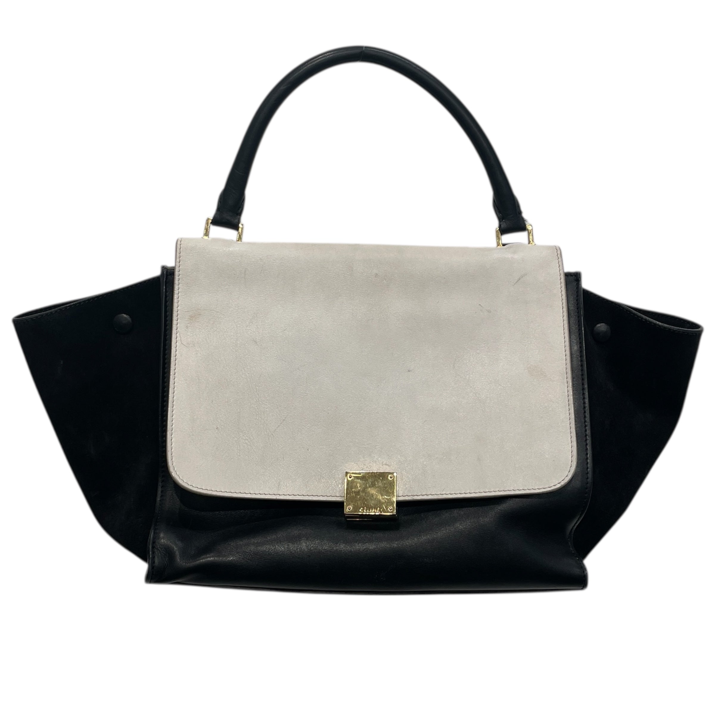 CELINE/Hand Bag/Leather/BLK/SUEDE/LEATHER TRAPEZE BAG view 1