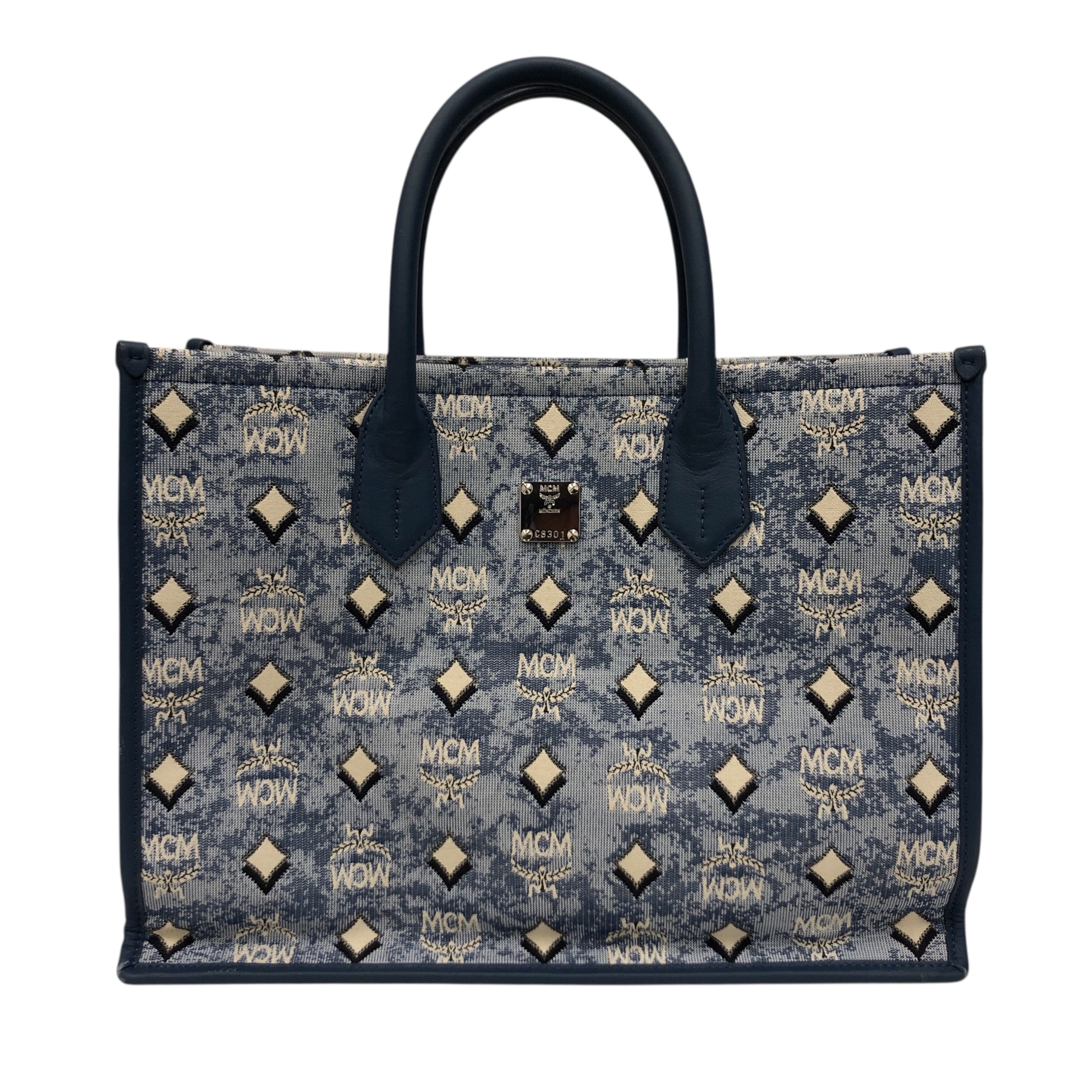 MCM/Tote Bag/Cotton/BLU/Munchen Denim Tote view 1