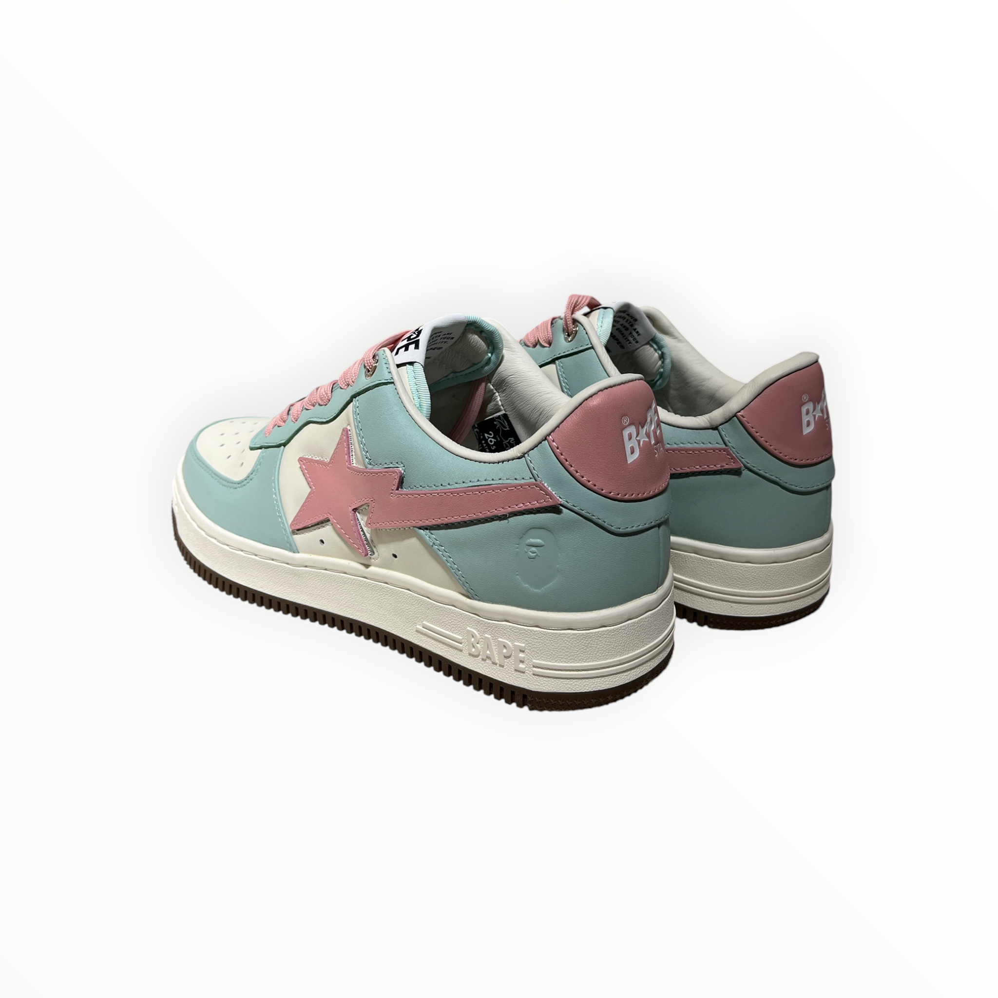 A BATHING APE/Low-Sneakers/US 8.5/Cotton/BLU/U-Tip/blue/pink bapesta view 2