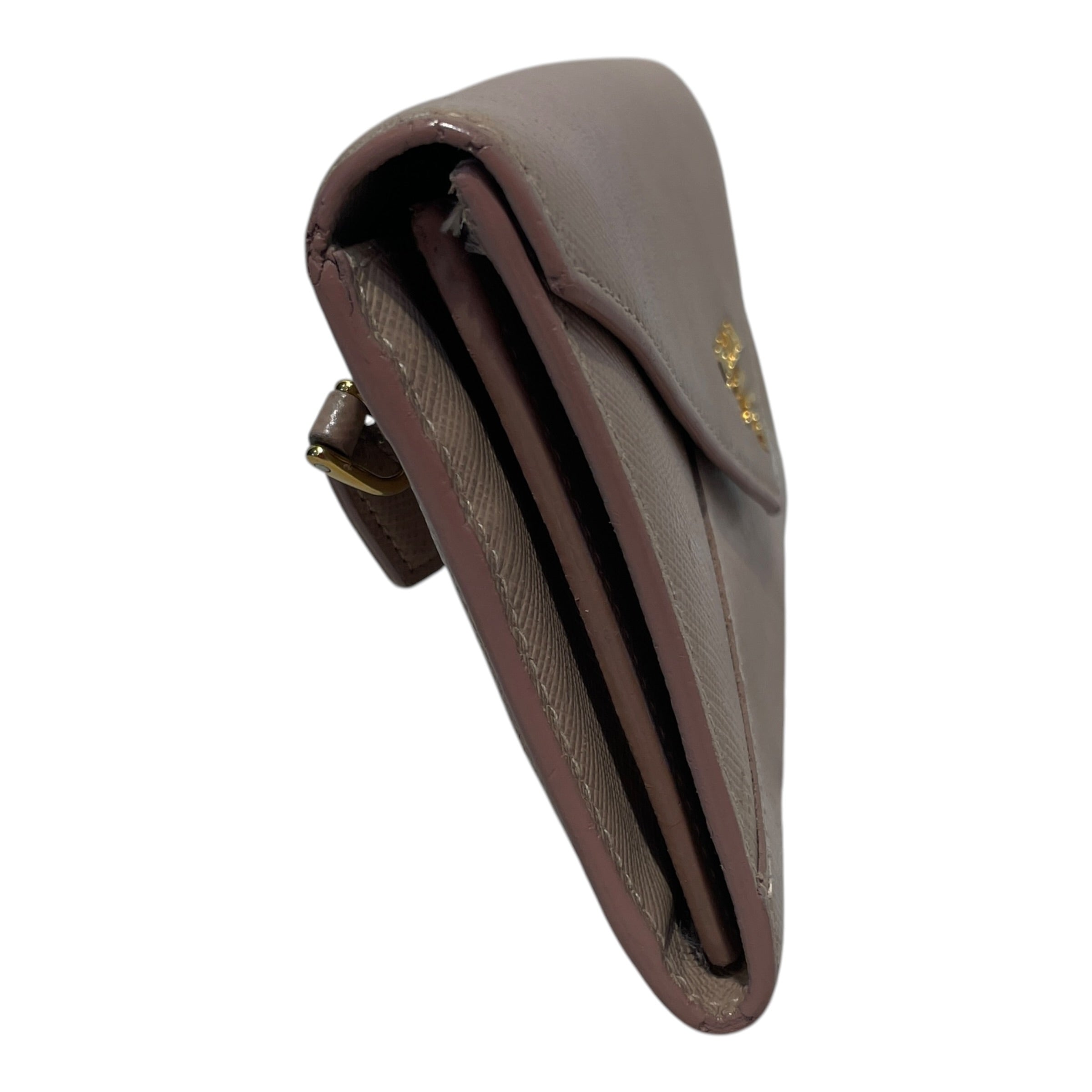 PRADA/Long Wallet/Leather/PNK/L's/Safiano Leather Wallet view 3