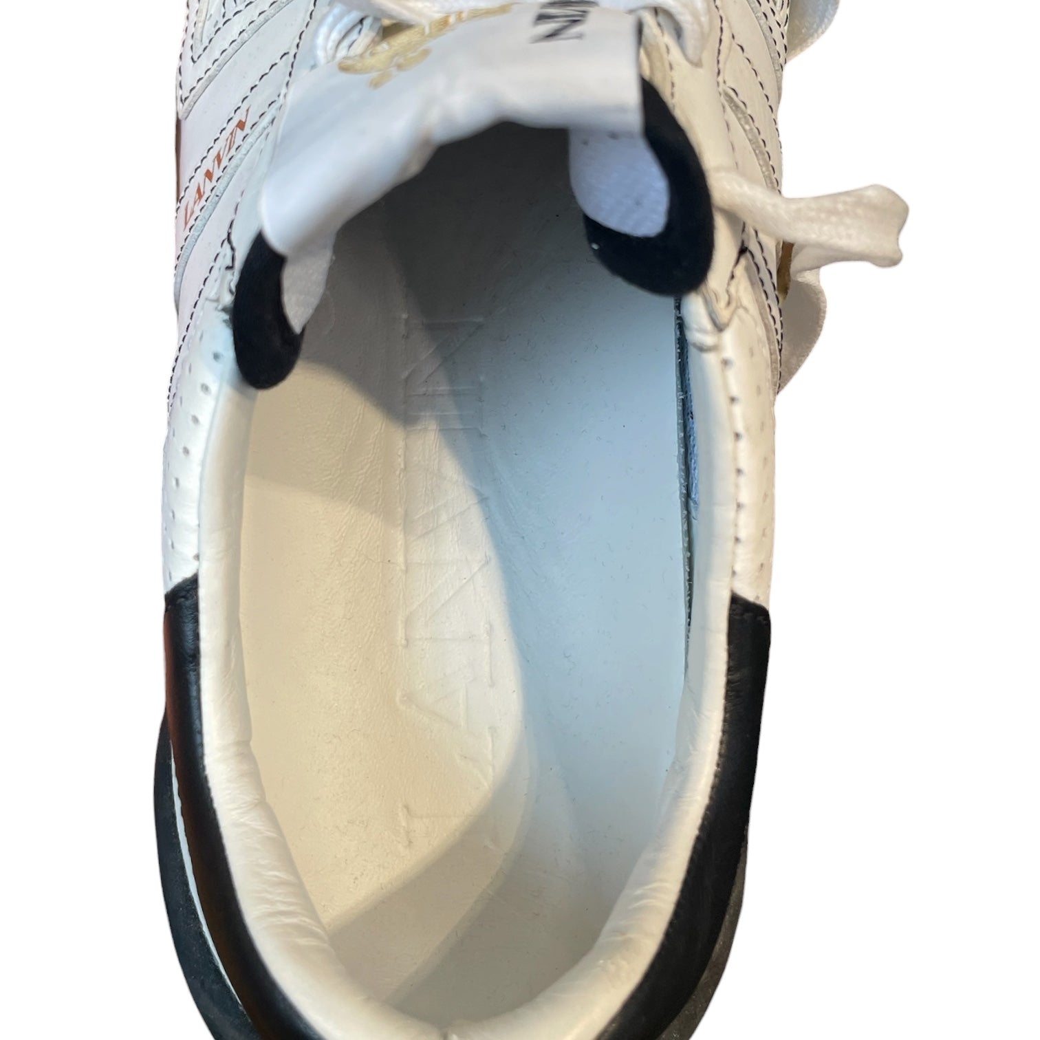 LANVIN/Low-Sneakers/EU 40/Cotton/WHT/blk heel/blk outline view 3