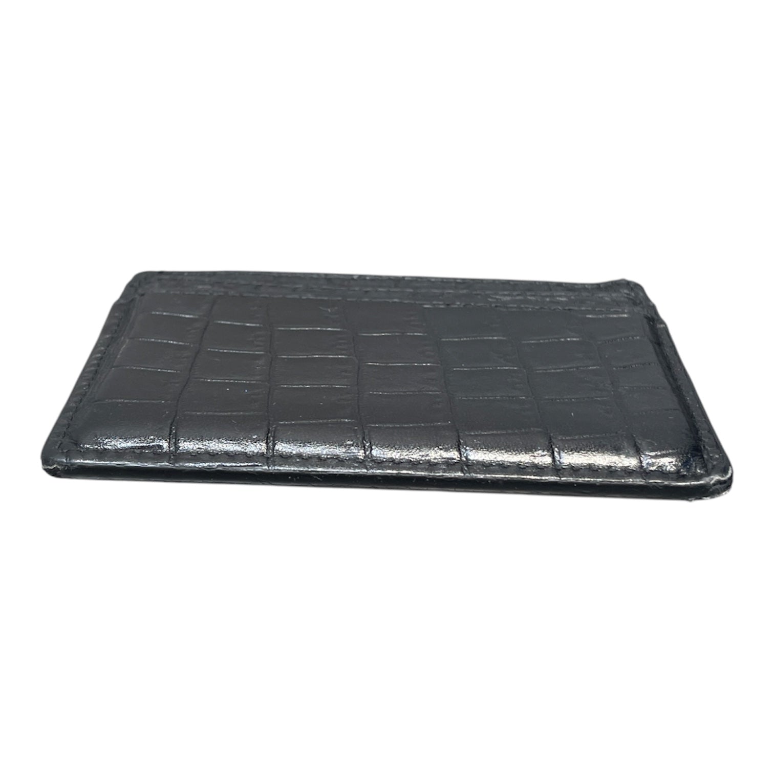 SAINT LAURENT/Wallet/Animal Pattern/Leather/BLK/M's/CROC CARD HOLDER view 3