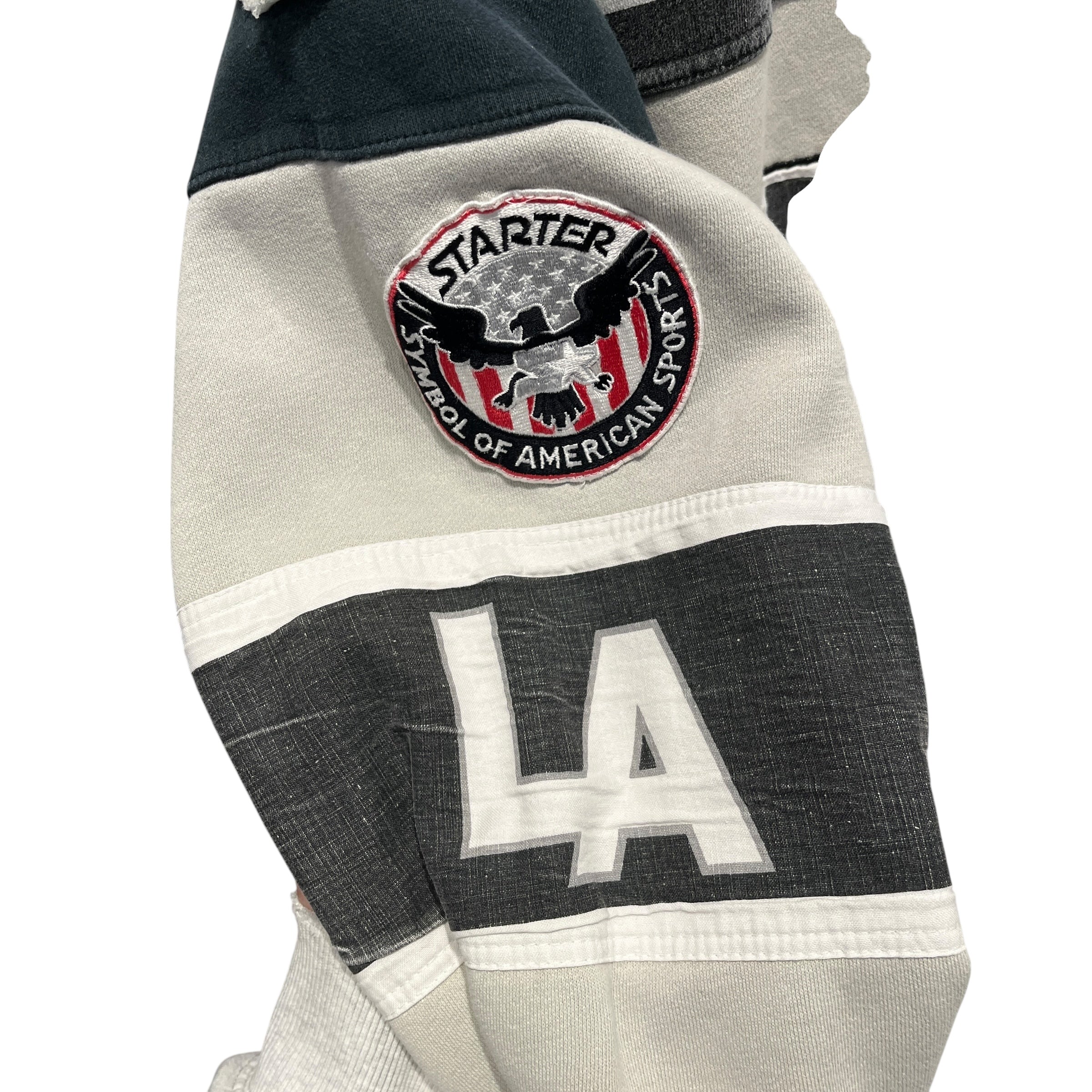 Vintage/STARTER/Sweatshirt/L/All Over Print/Cotton/GRY/90s patchwork raiders LA view 5