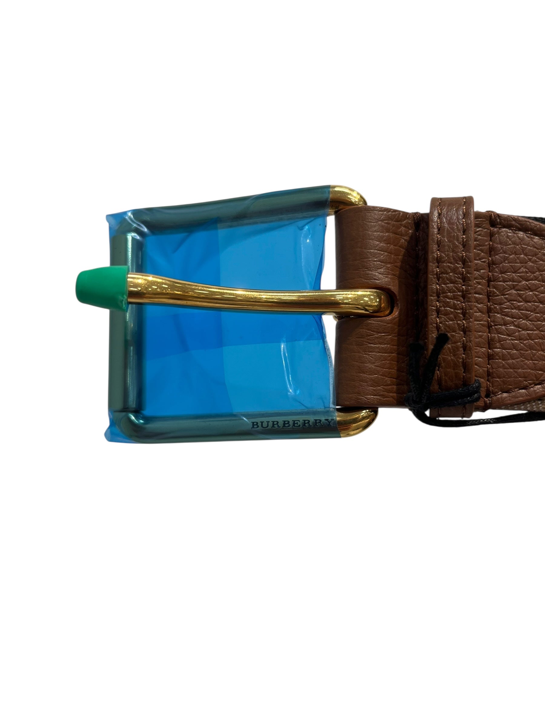 BURBERRY/Belt/Plaid/Leather/KHK/check b buckle belt view 3