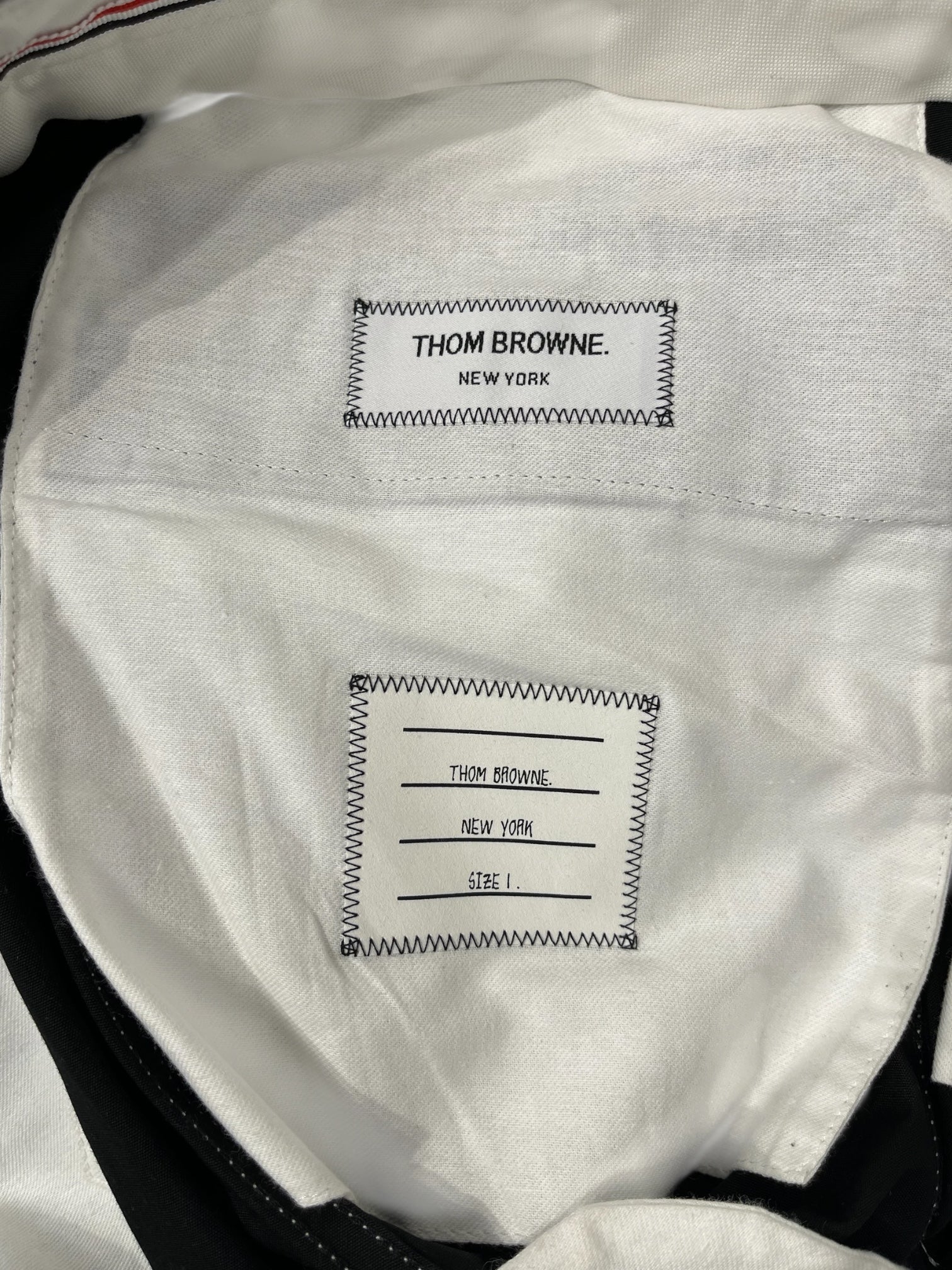 THOM BROWNE. NEW YORK/Slacks/1/Cotton/BLK/WHT STITCHING view 3