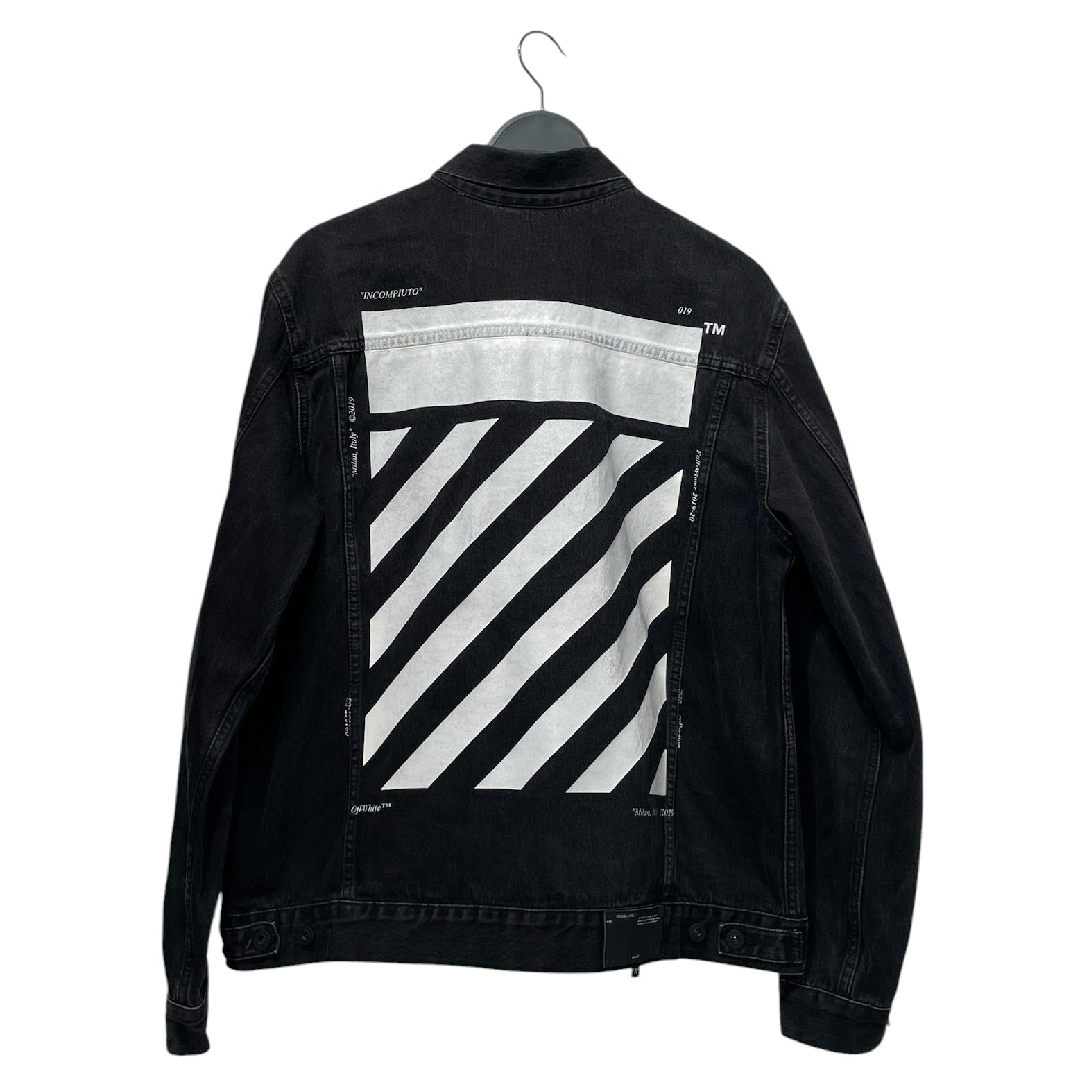 OFF-WHITE/Denim Jkt/M/Cotton/BLK/Graphic/incompleto jacket view 2