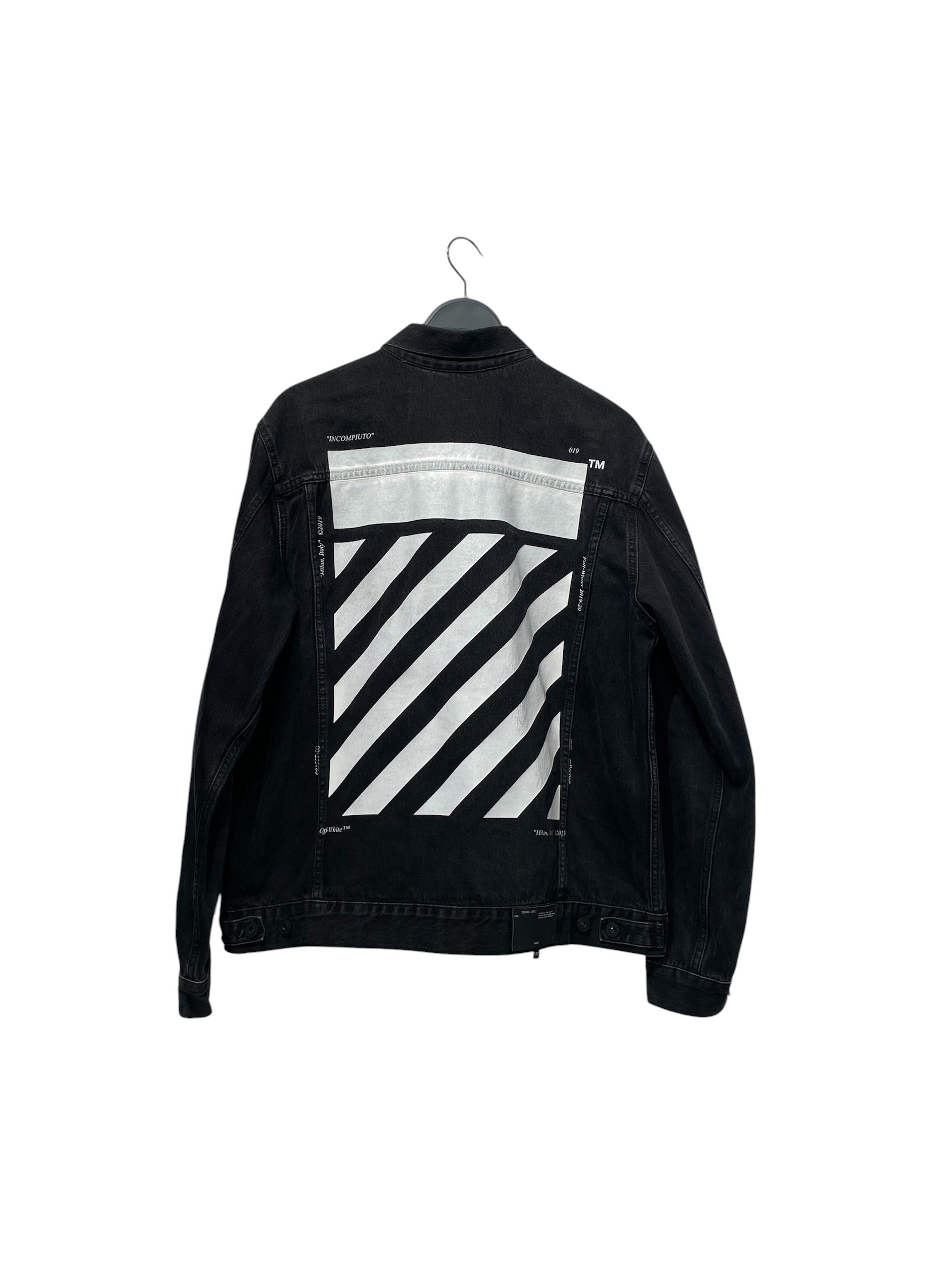 OFF-WHITE/Denim Jkt/M/Cotton/BLK/Graphic/incompleto jacket view 2