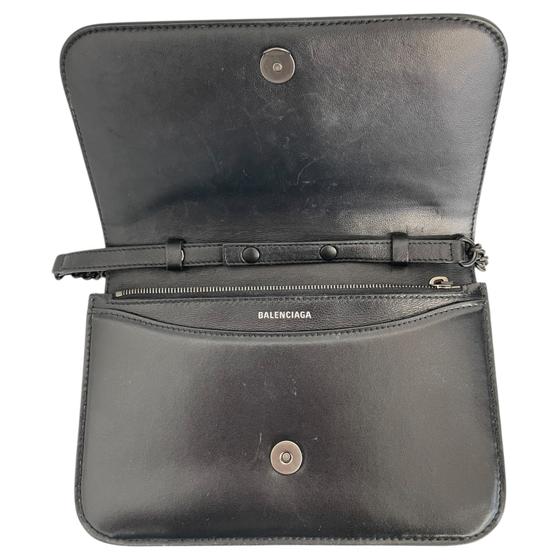 BALENCIAGA/Clutch Bag/Leather/BLK/balenciaga